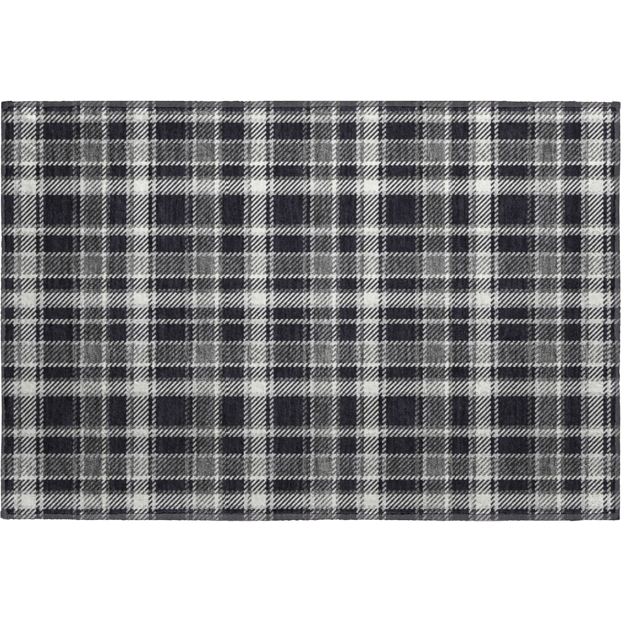 Luang Prabang Machine Washable Transitional Black Rug 1'8" x 2'6" #shape_Rectangle