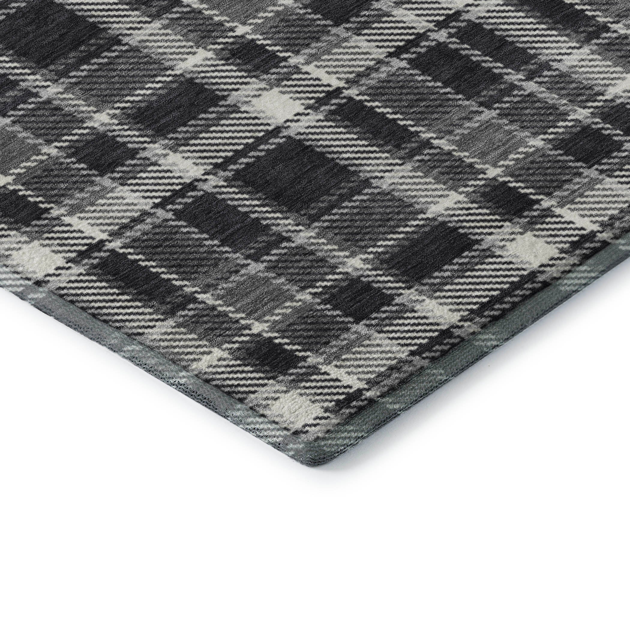 Luang Prabang Machine Washable Transitional Black Rug 1'8" x 2'6" #shape_Rectangle