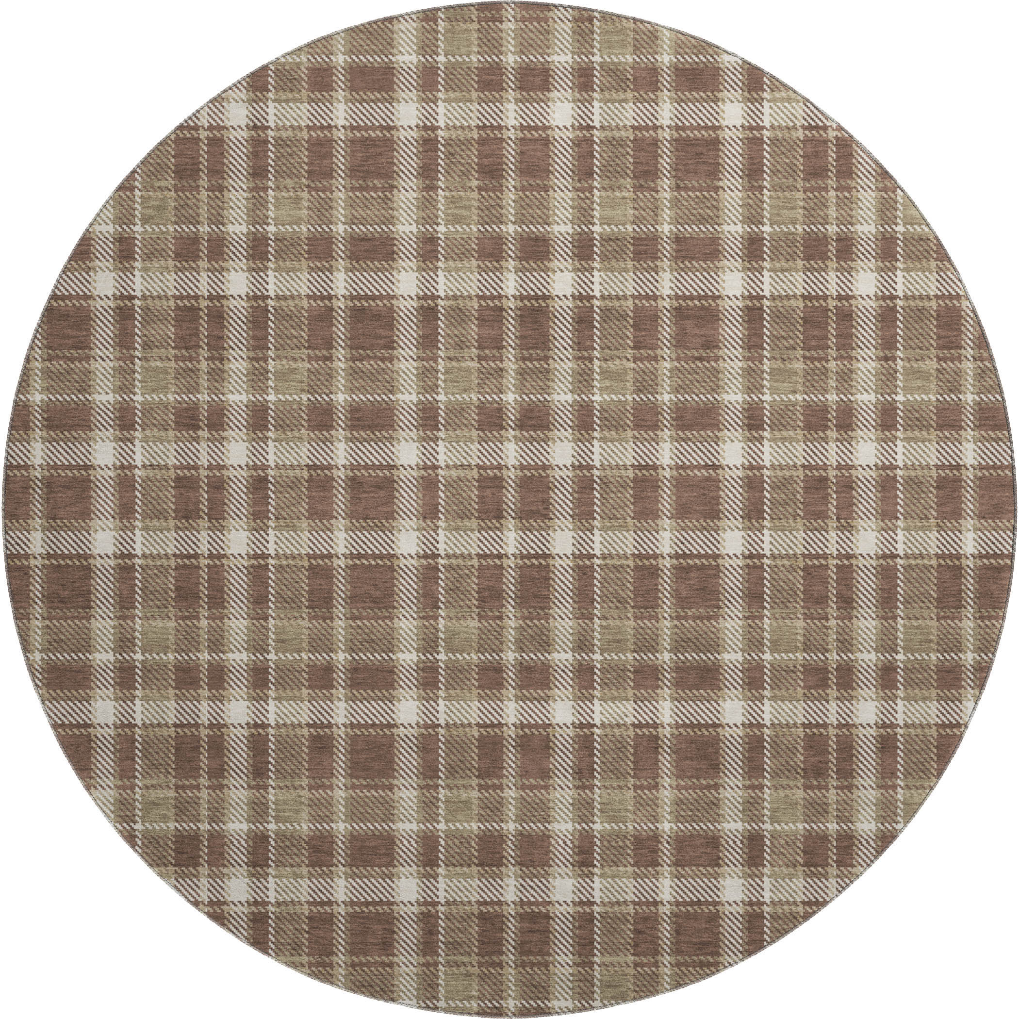 Luang Prabang Machine Washable Transitional Chocolate Brown Rug 8' x 8' #shape_Round