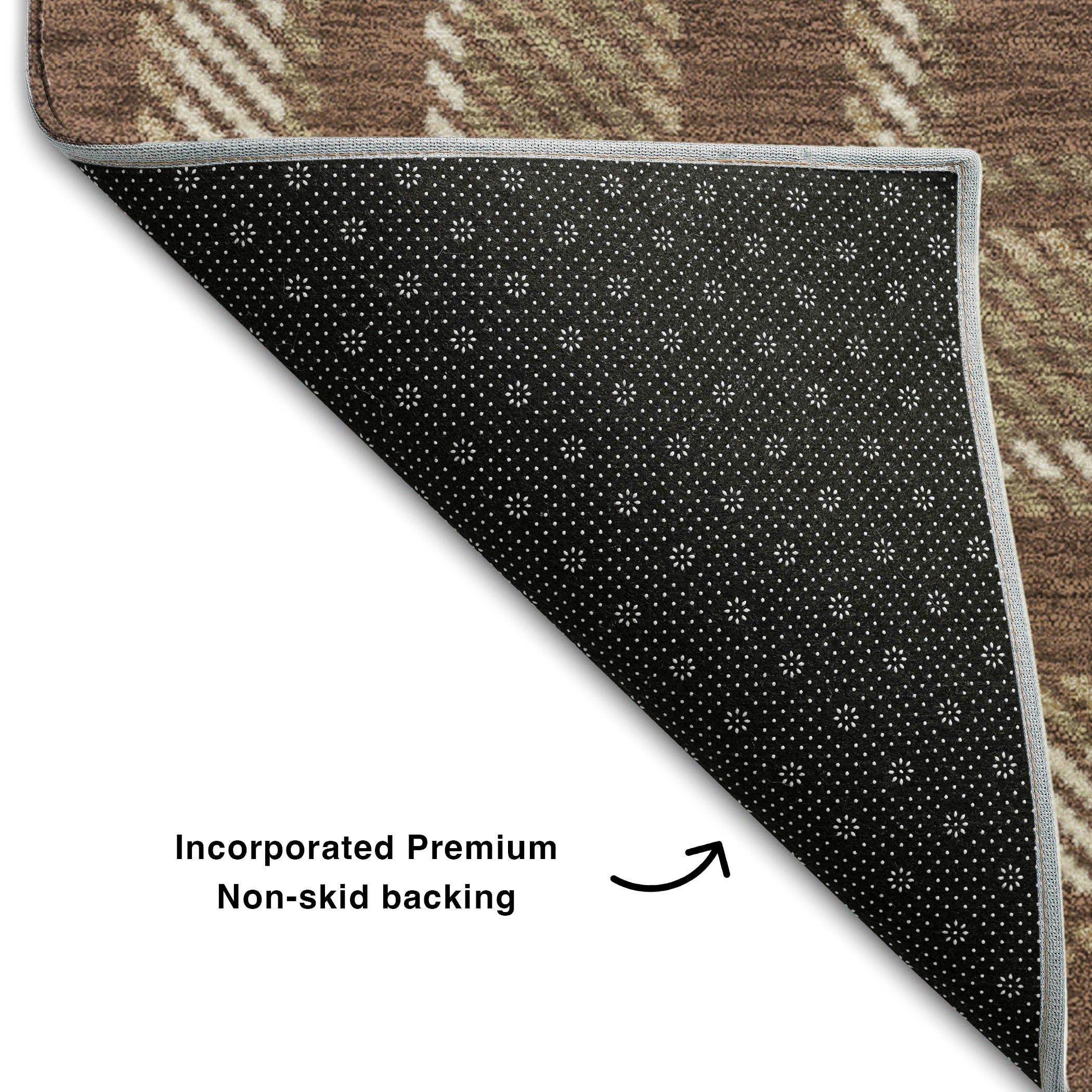 Luang Prabang Machine Washable Transitional Chocolate Brown Rug 1'8" x 2'6" #shape_Rectangle