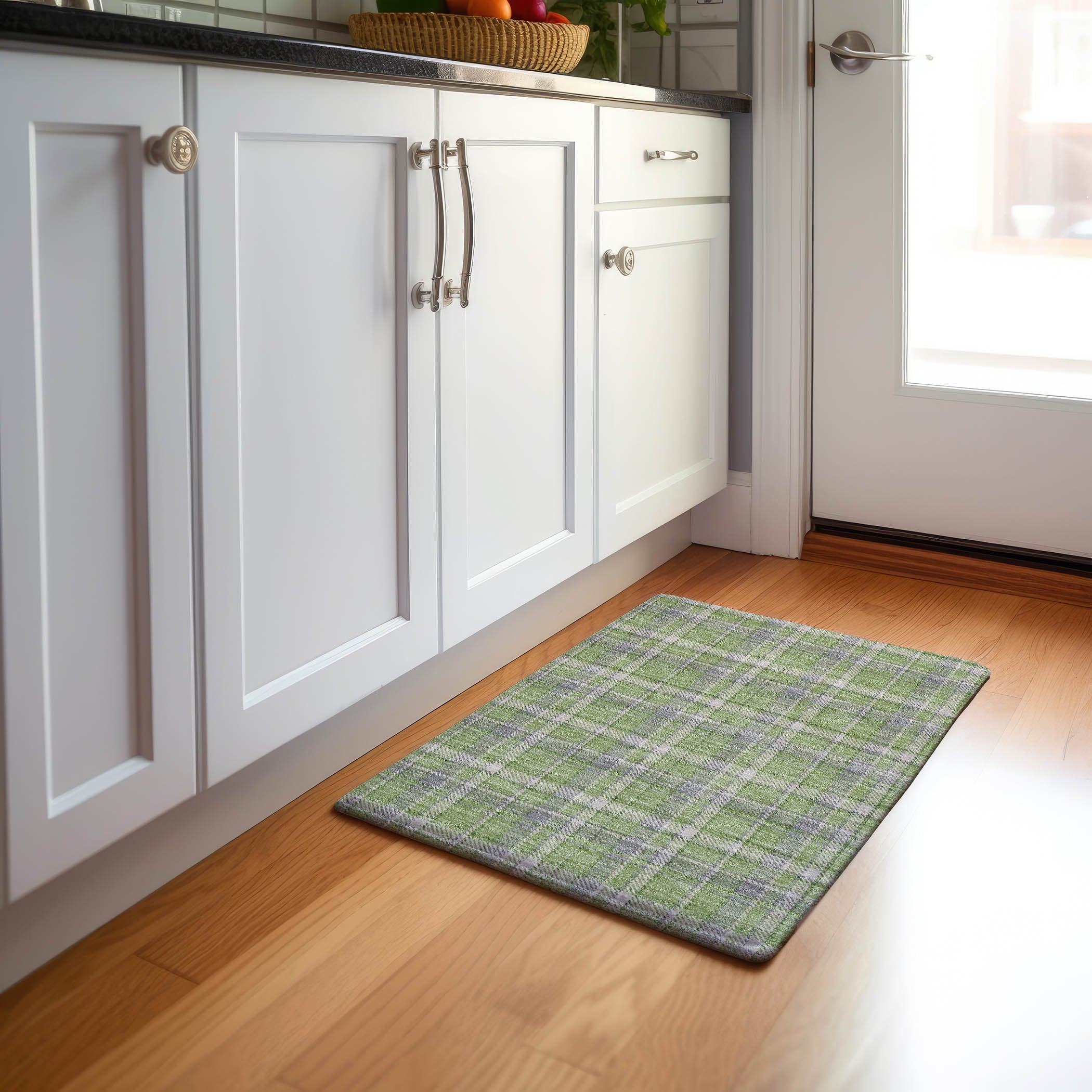 Luang Prabang Machine Washable Transitional Green Rug 1'8" x 2'6" #shape_Rectangle