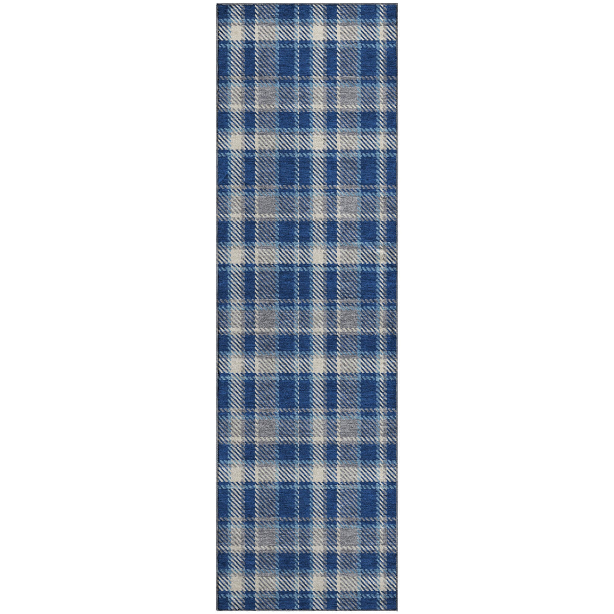 Luang Prabang Machine Washable Transitional Navy Blue Rug 2'3" x 7'6" #shape_Runner