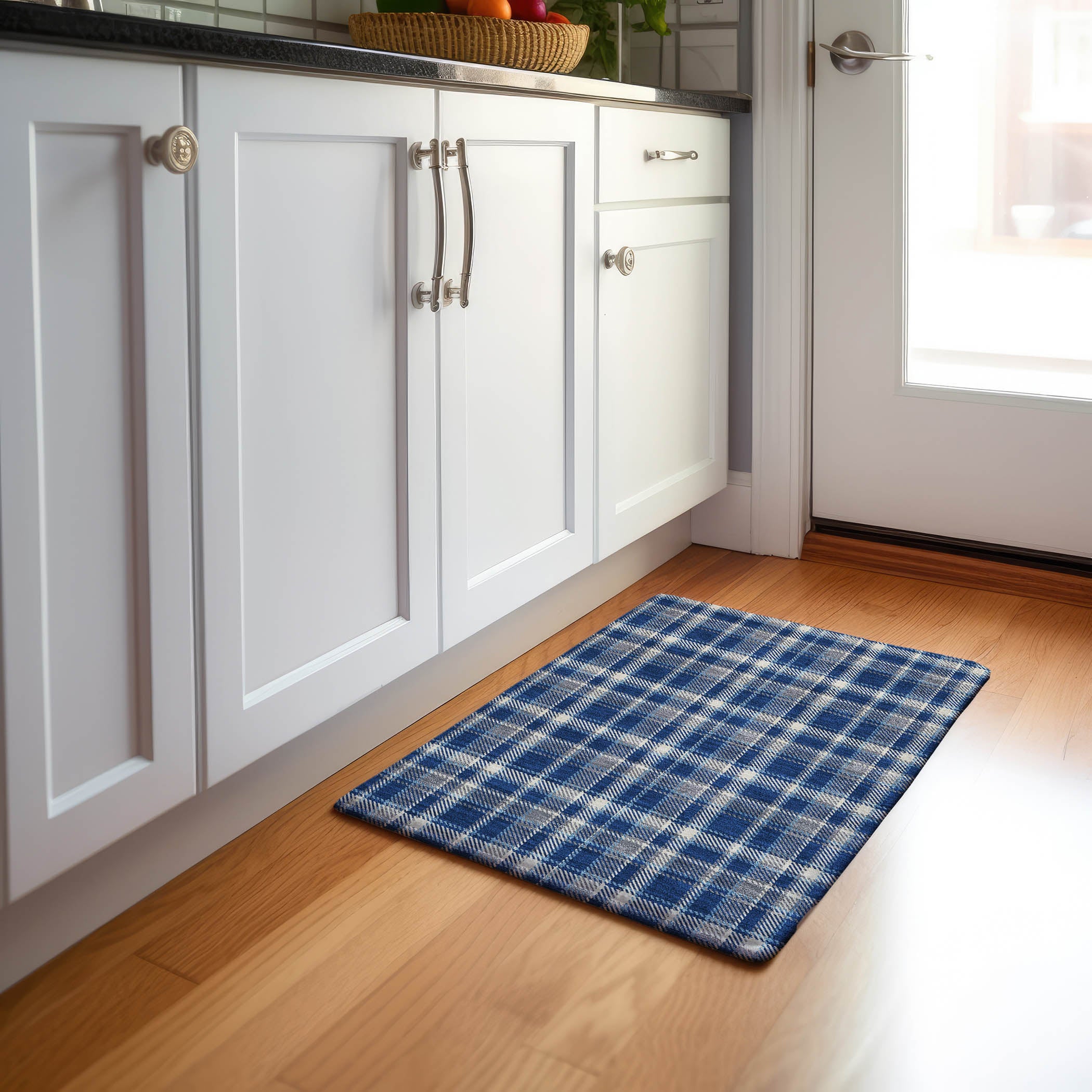 Luang Prabang Machine Washable Transitional Navy Blue Rug 1'8" x 2'6" #shape_Rectangle