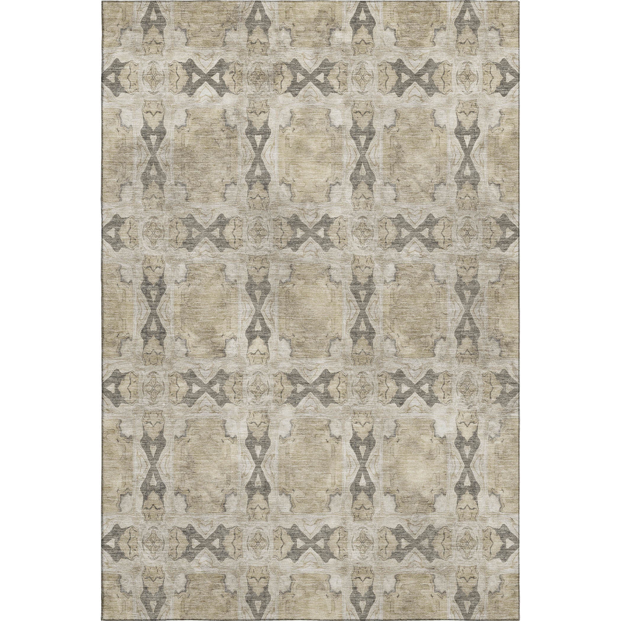 Hoi An Machine Washable Transitional Beige Brown Rug 2'6" x 3'10" #shape_Rectangle