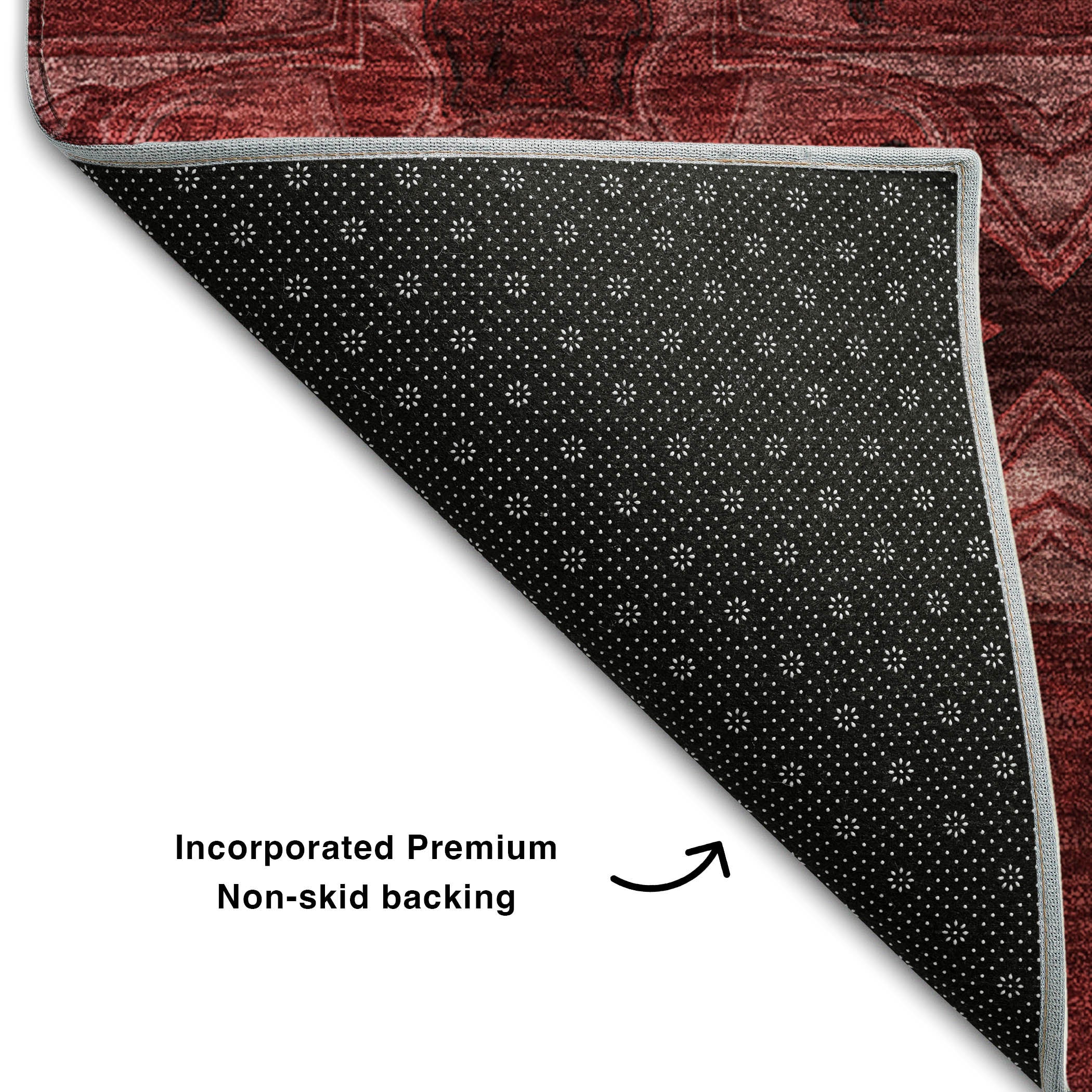 Hoi An Machine Washable Transitional Burgundy Red Rug 1'8" x 2'6" #shape_Rectangle