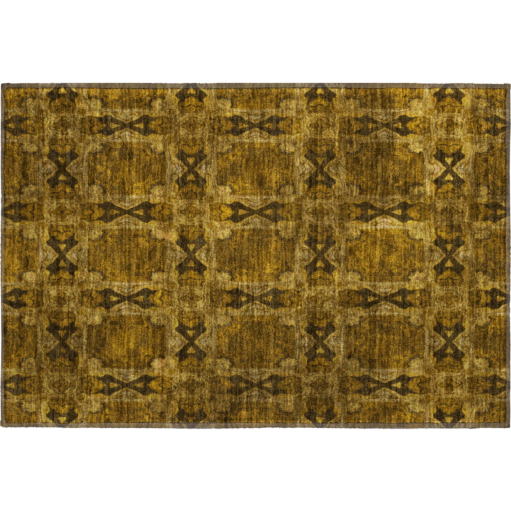 Hoi An Machine Washable Transitional Chocolate Brown Rug 1'8" x 2'6" #shape_Rectangle