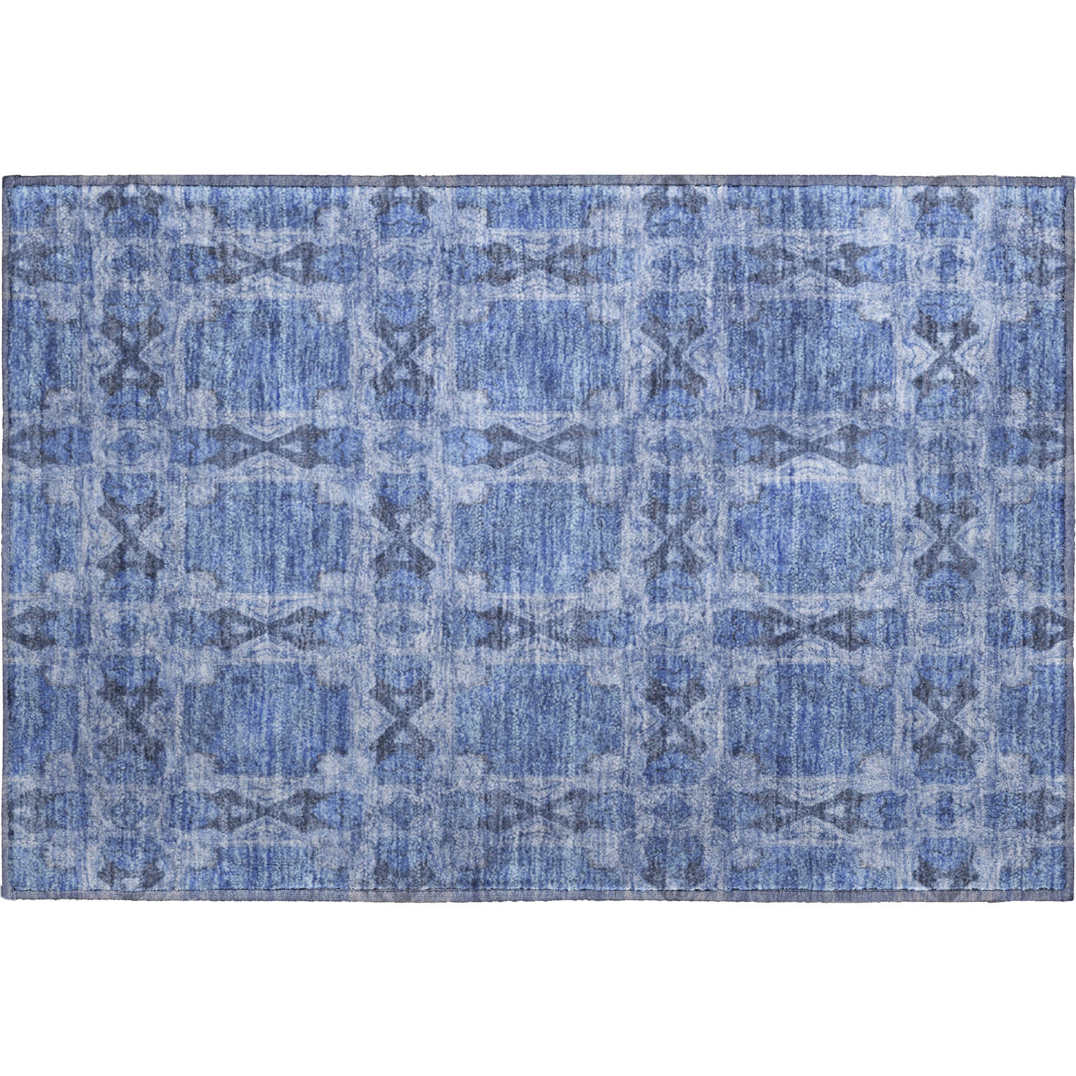 Hoi An Machine Washable Transitional Denim Blue Rug 1'8" x 2'6" #shape_Rectangle