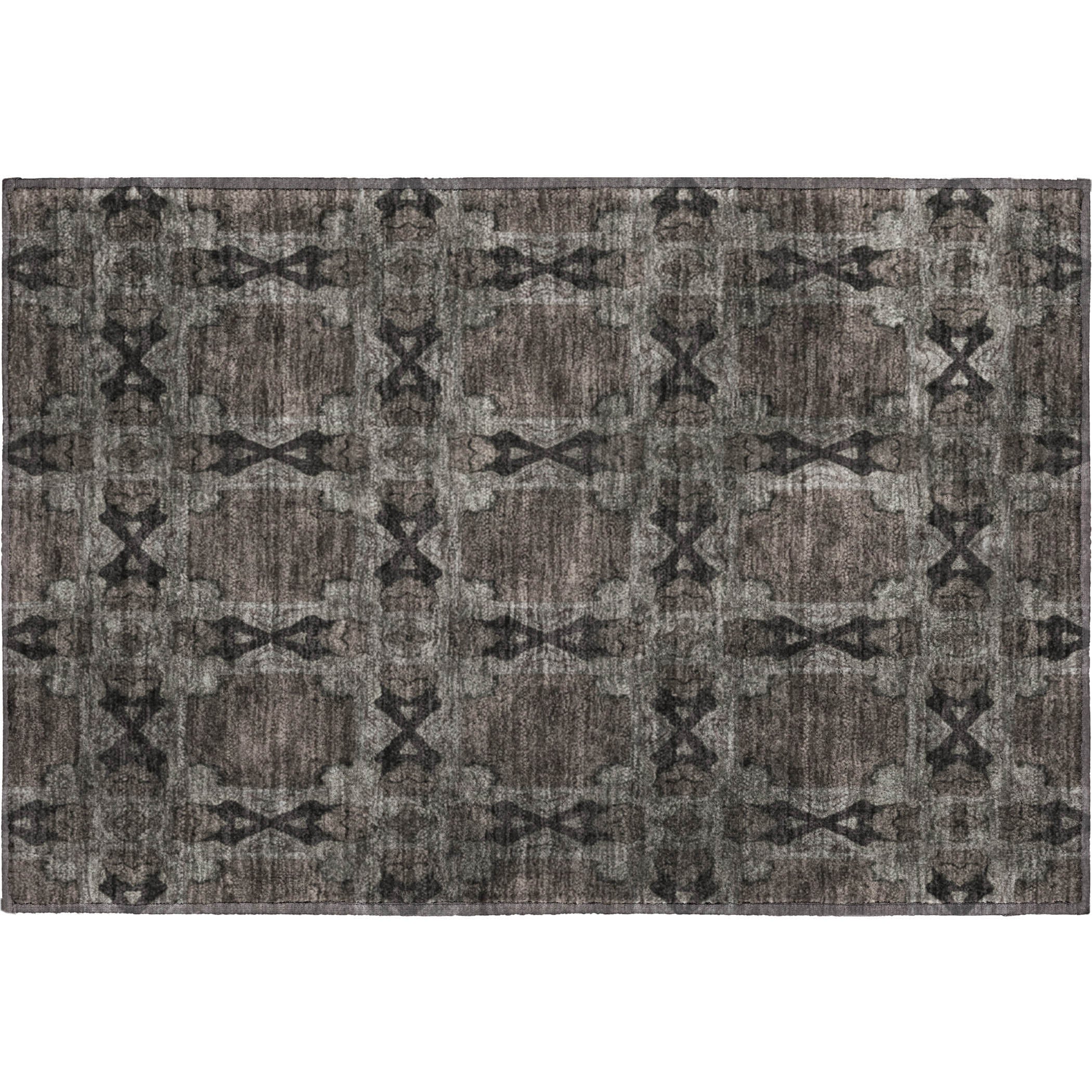 Hoi An Machine Washable Transitional Gray Rug 1'8" x 2'6" #shape_Rectangle