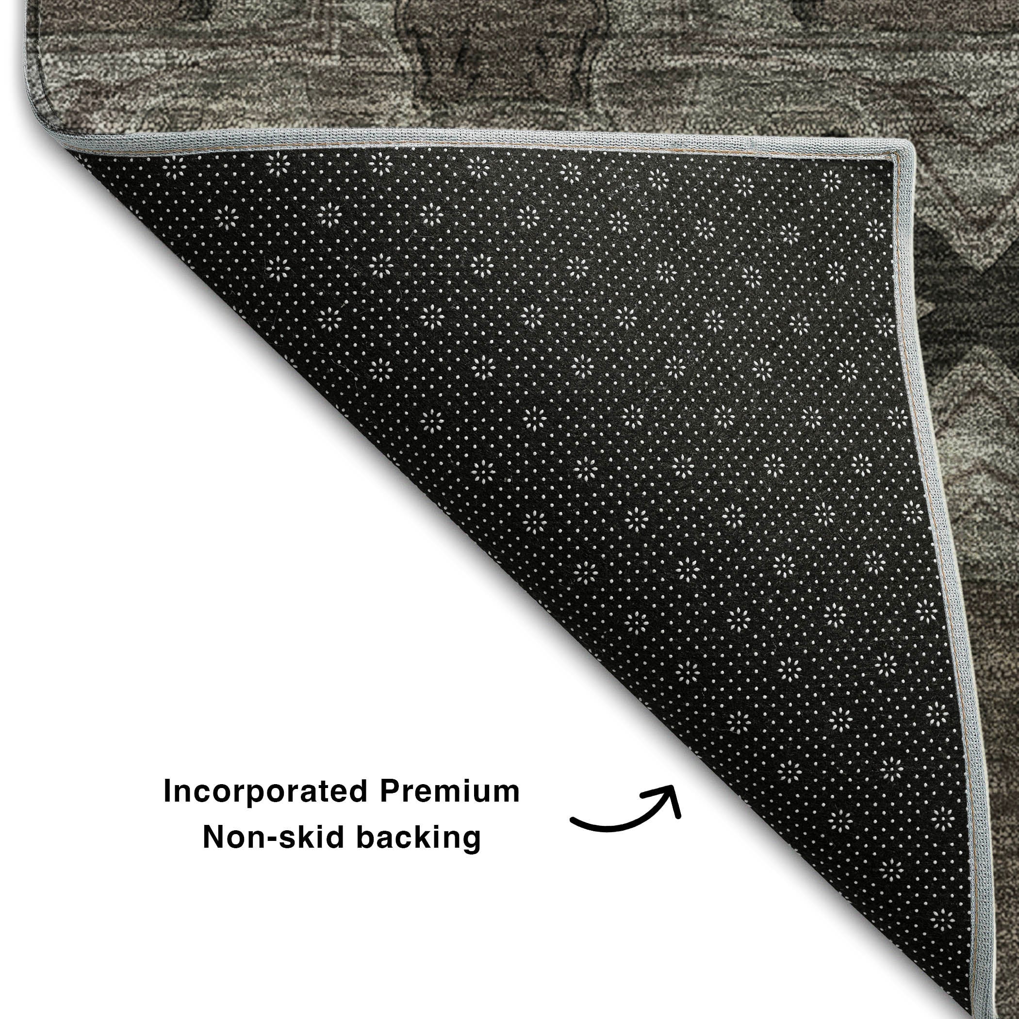 Hoi An Machine Washable Transitional Gray Rug 1'8" x 2'6" #shape_Rectangle