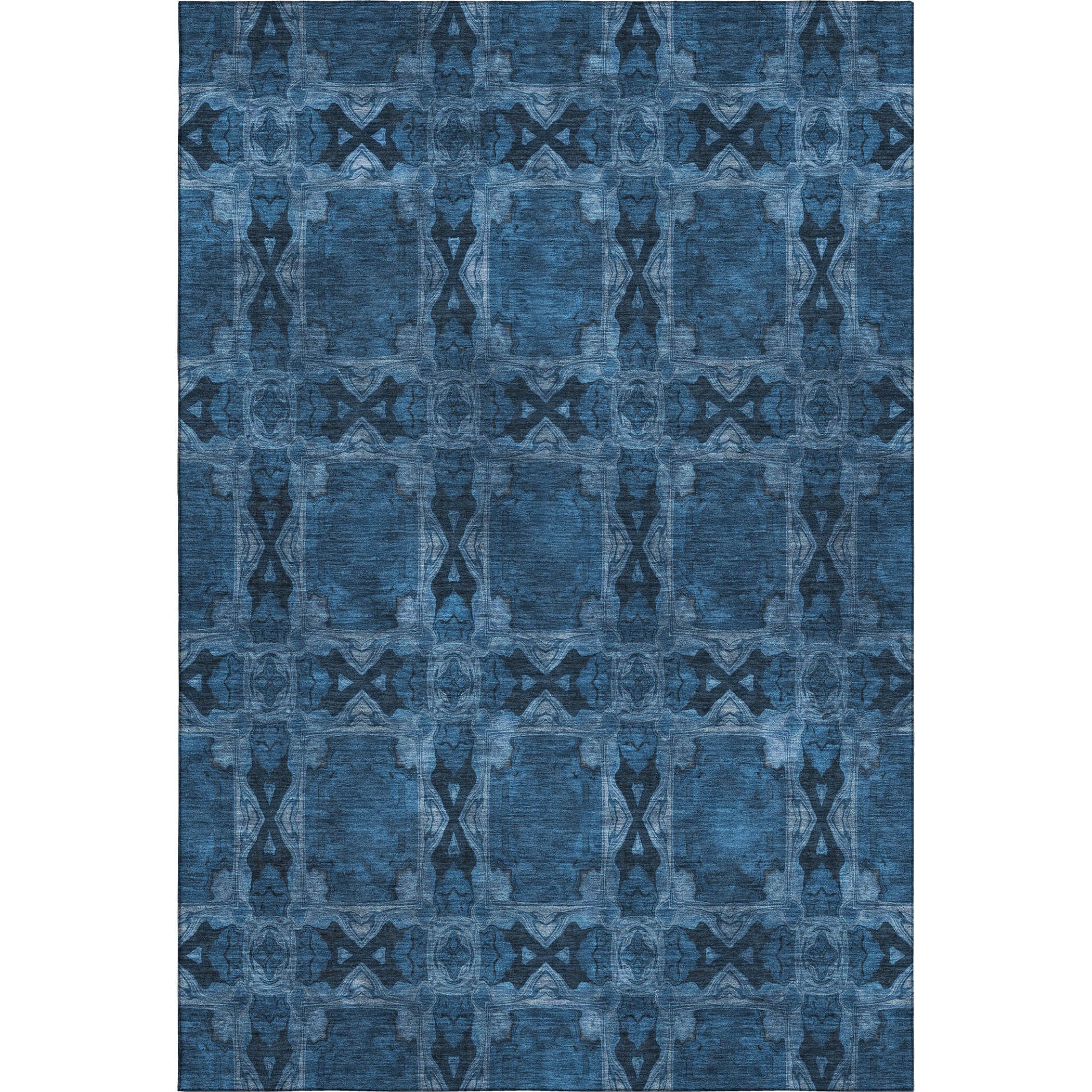 Hoi An Machine Washable Transitional Navy Blue Rug 2'6" x 3'10" #shape_Rectangle