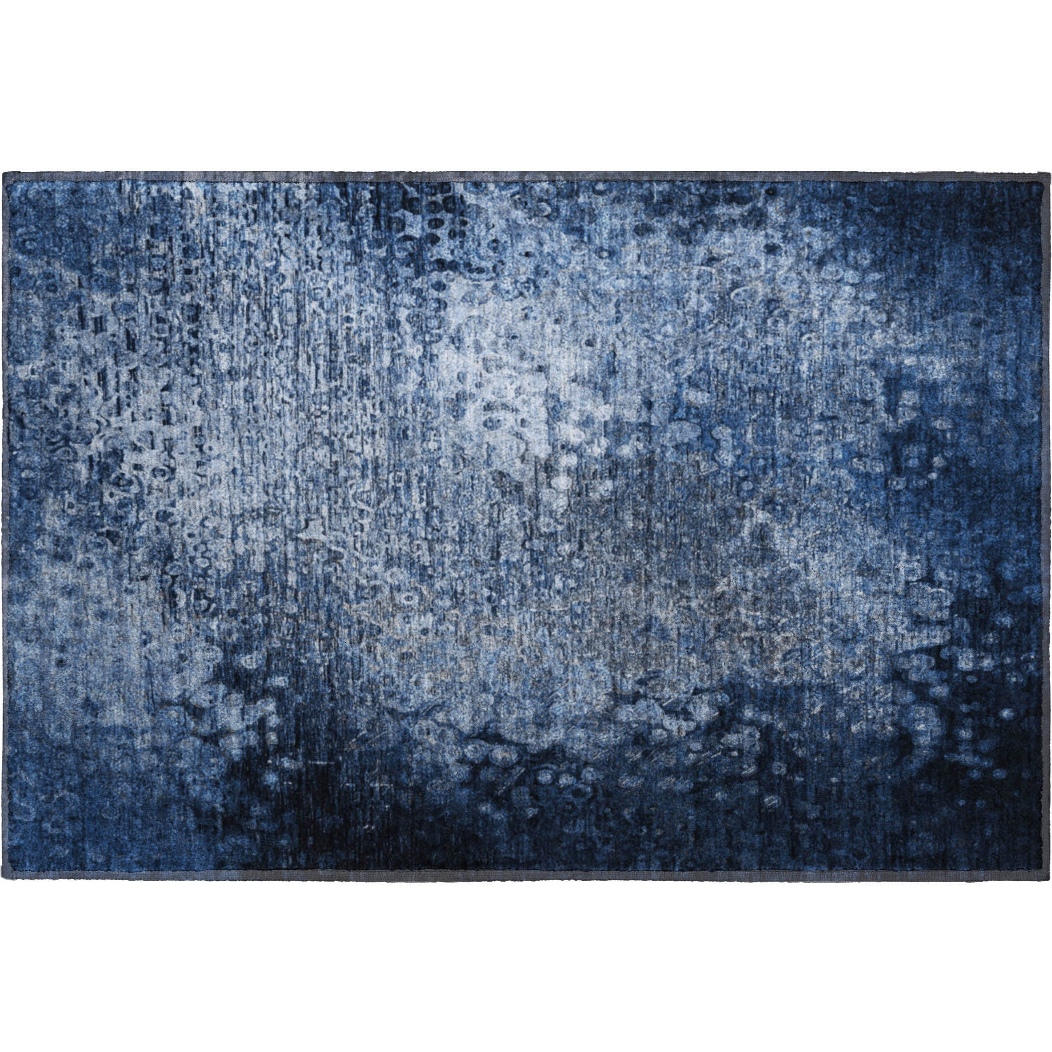 Kotor Machine Washable Transitional Blue Rug 1'8" x 2'6" #shape_Rectangle