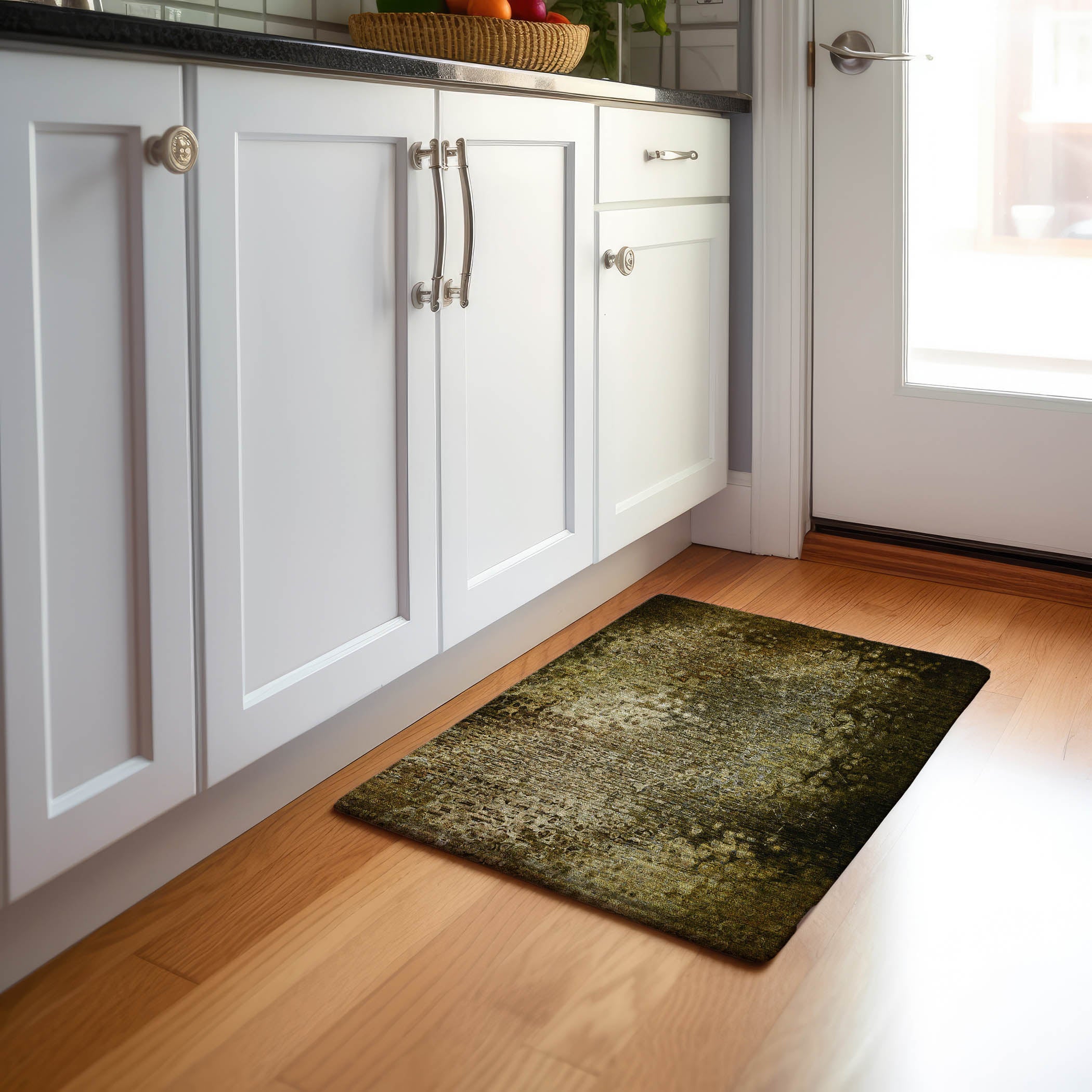 Kotor Machine Washable Transitional Brown Rug 1'8" x 2'6" #shape_Rectangle