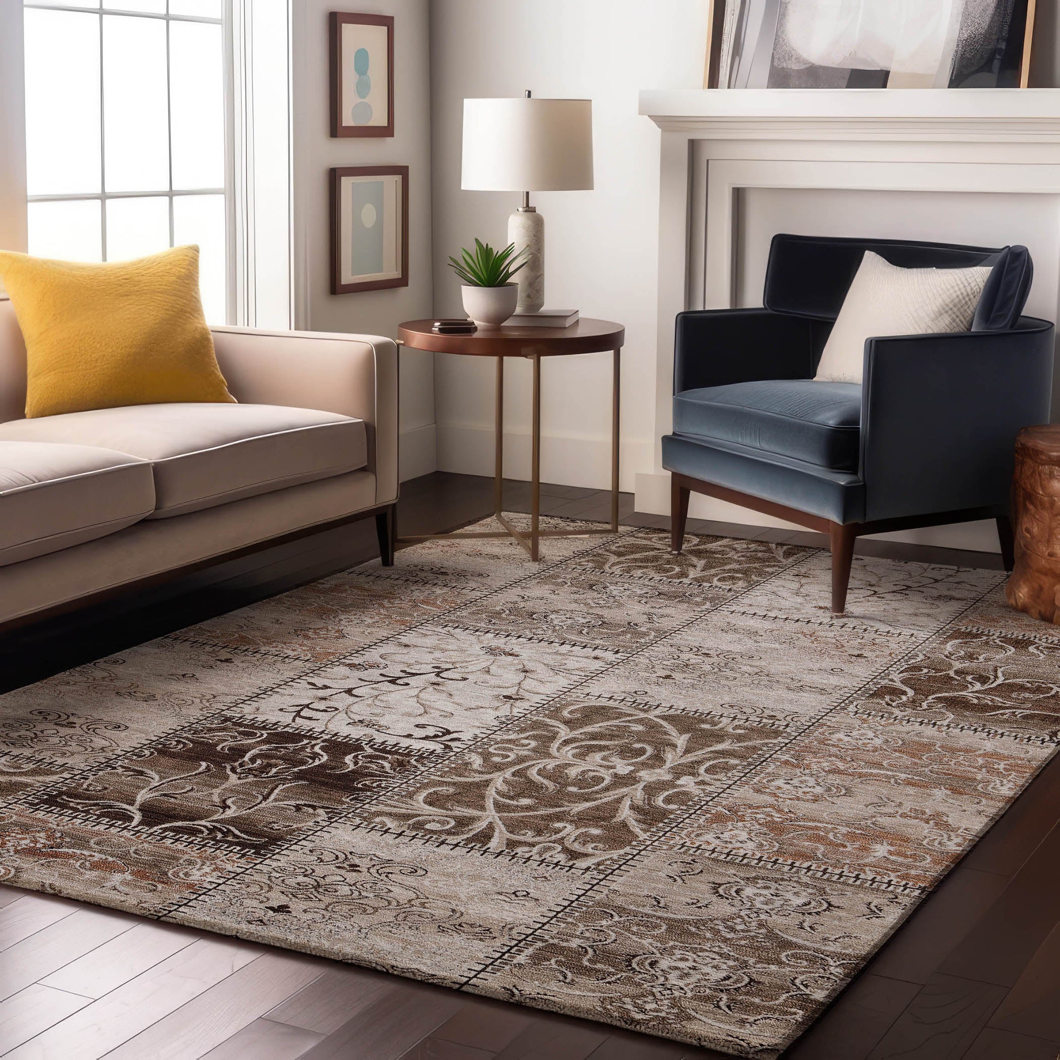 Jaipur Machine Washable Transitional Beige Brown Rug 2'6" x 3'10" #shape_Rectangle