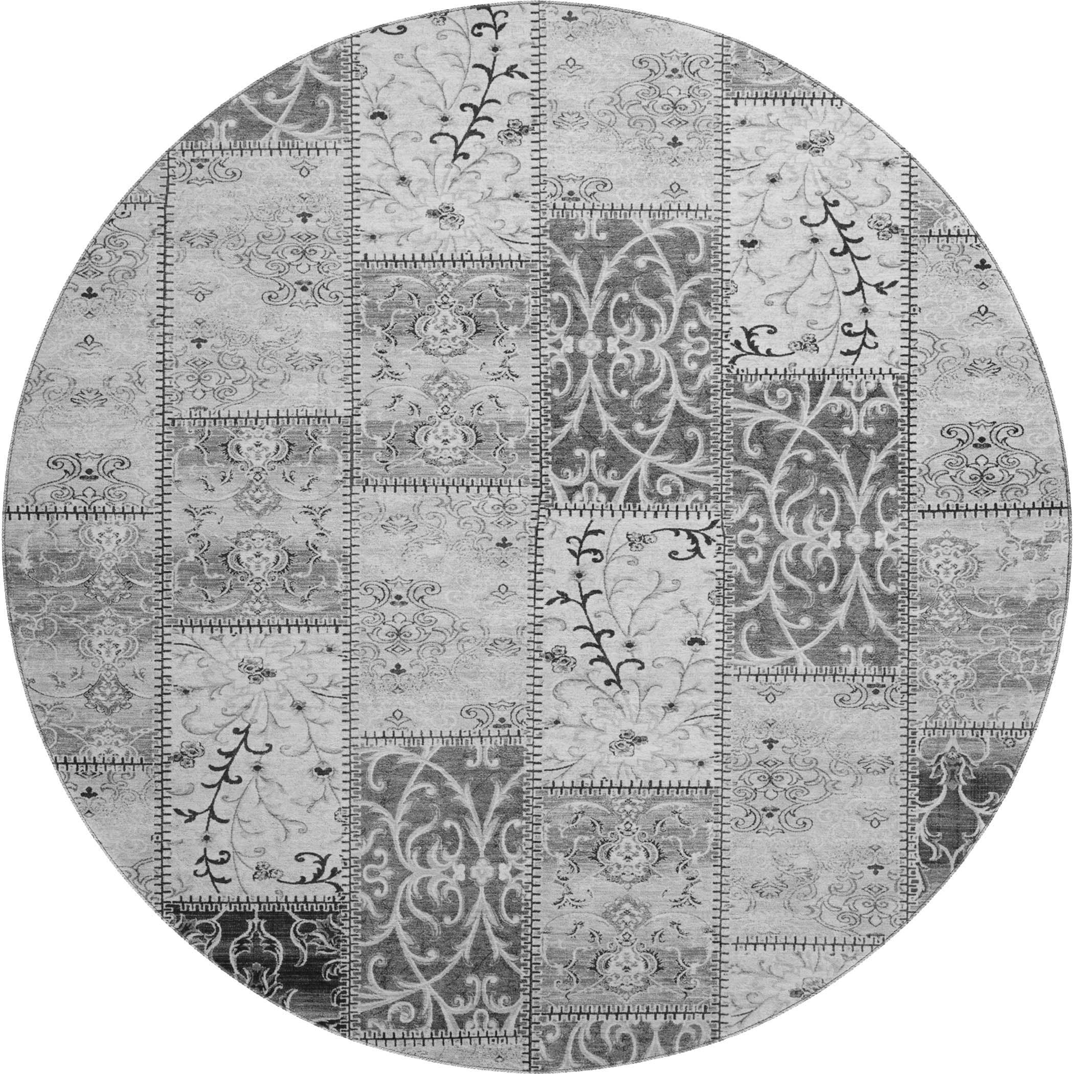 Jaipur Machine Washable Transitional Gray Rug 8' x 8' #shape_Round