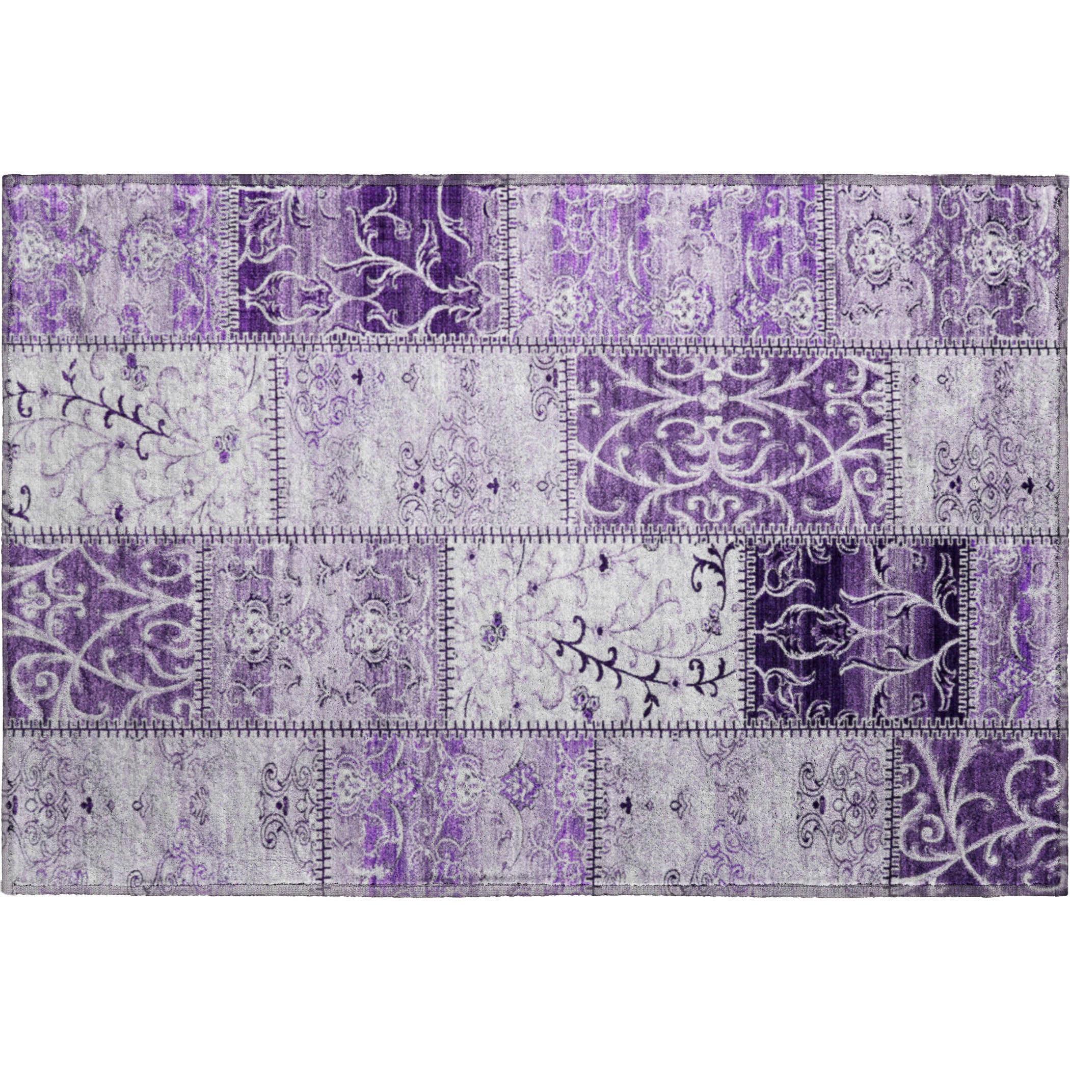 Jaipur Machine Washable Transitional Purple Rug 1'8" x 2'6" #shape_Rectangle