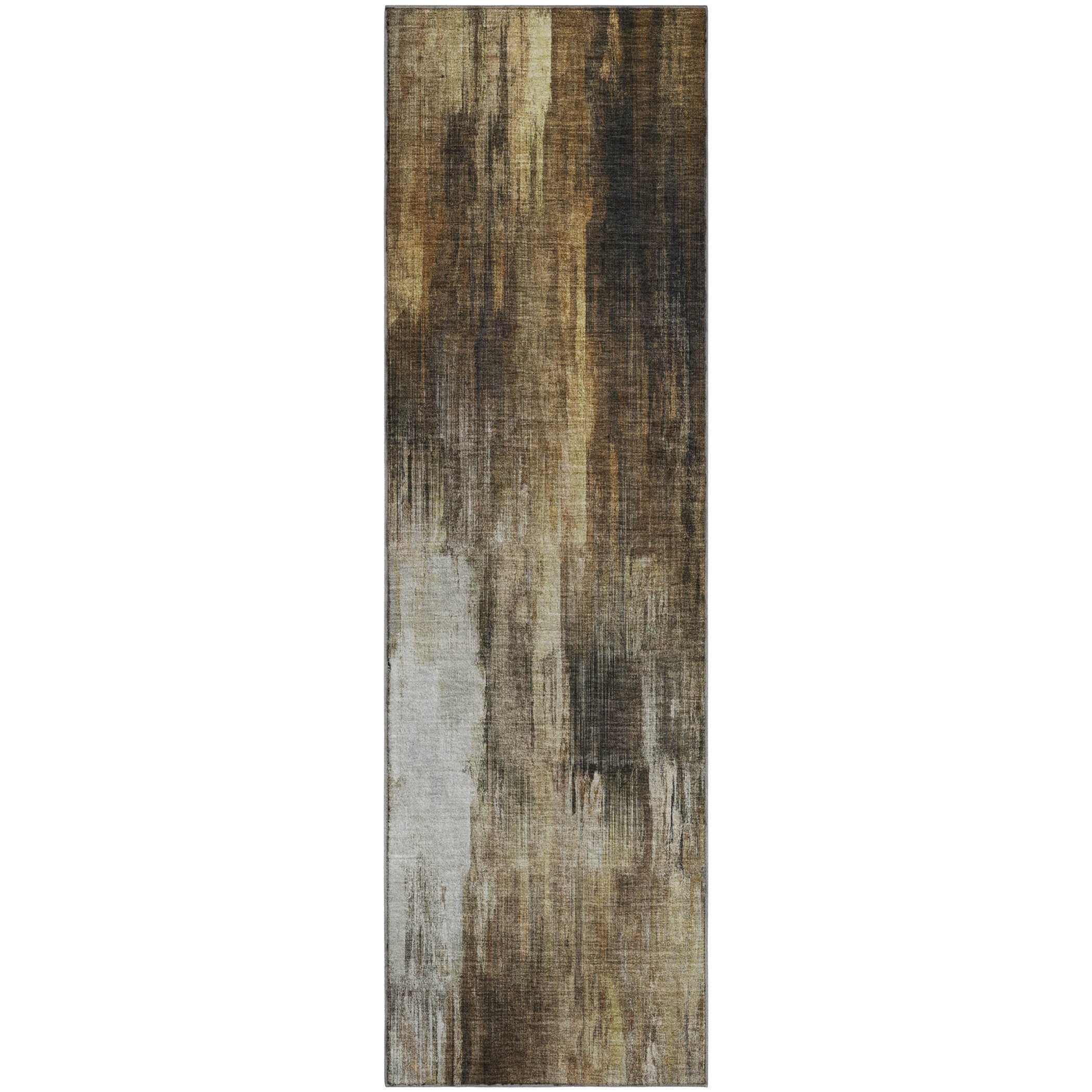 Reykjavik Machine Washable Transitional Chocolate Brown Rug 2'3" x 7'6" #shape_Runner