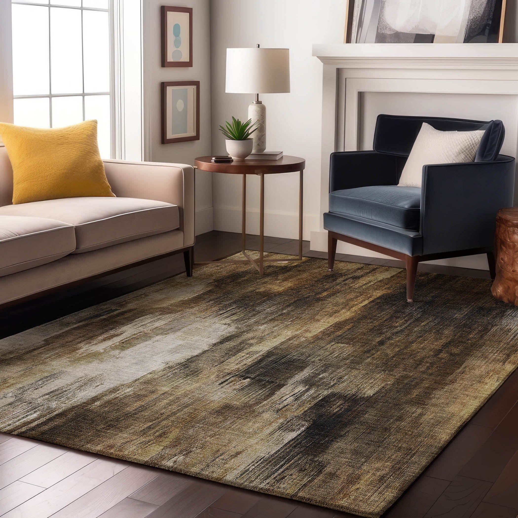 Reykjavik Machine Washable Transitional Chocolate Brown Rug 2'6" x 3'10" #shape_Rectangle
