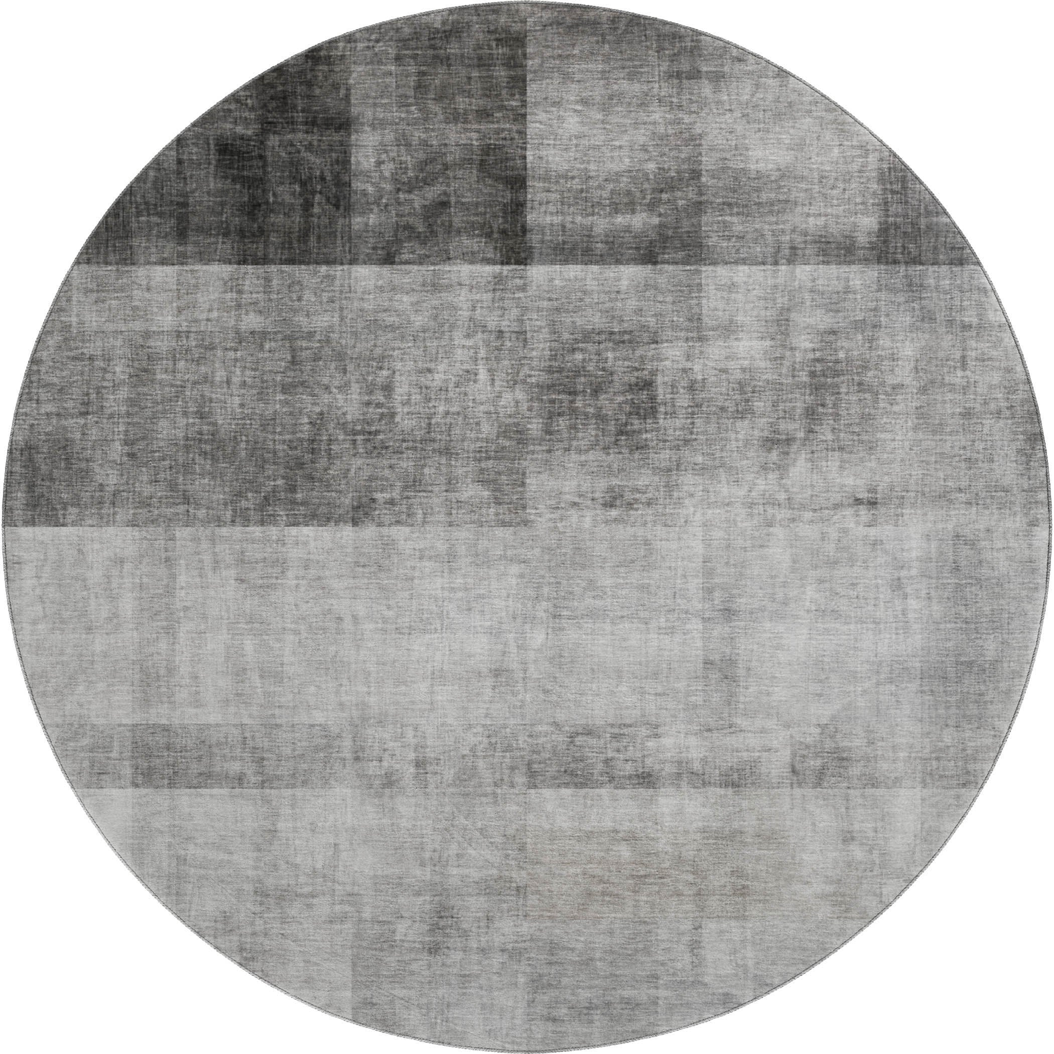 Lucerne Machine Washable Transitional Gray Rug 8' x 8' #shape_Round