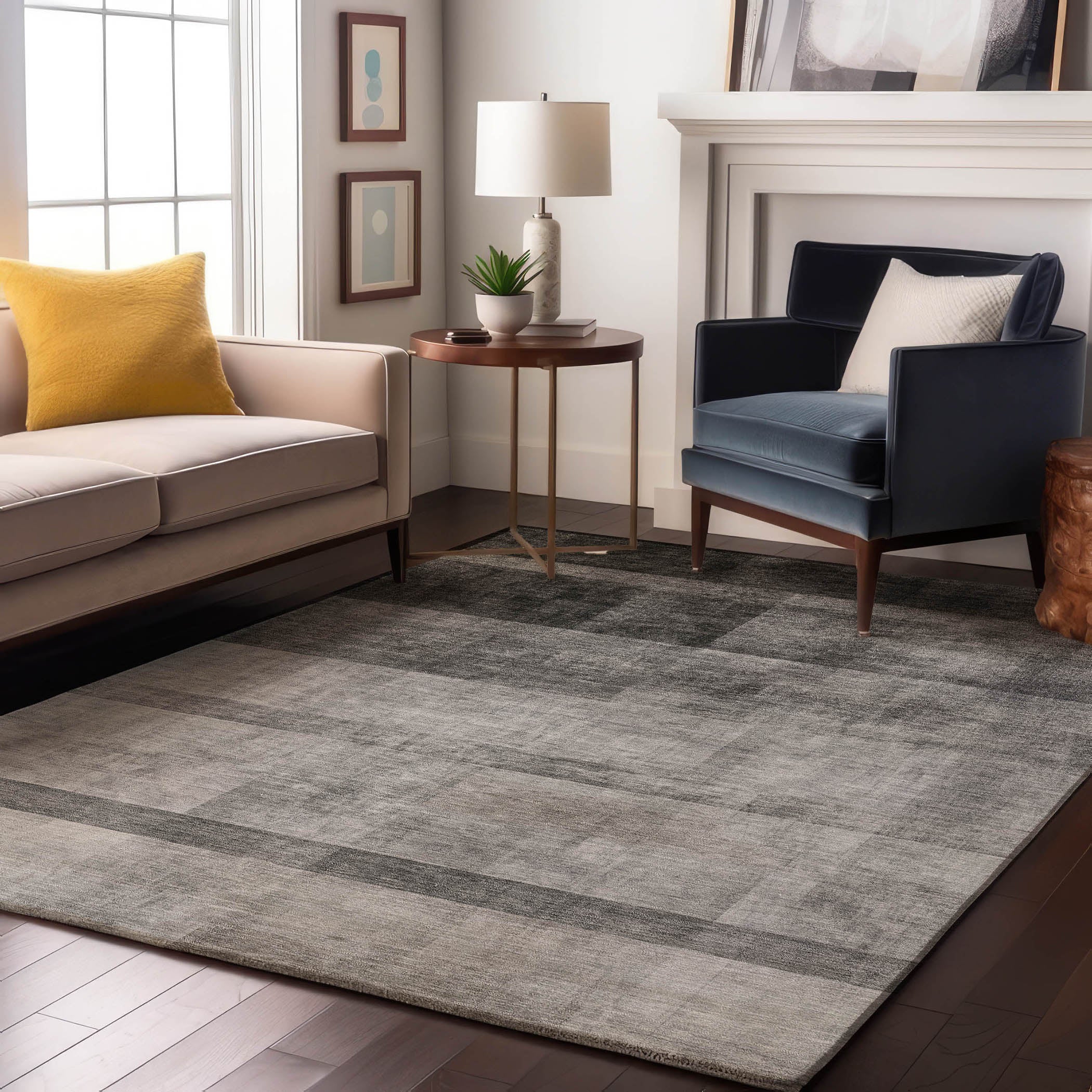 Lucerne Machine Washable Transitional Gray Rug 2'6" x 3'10" #shape_Rectangle