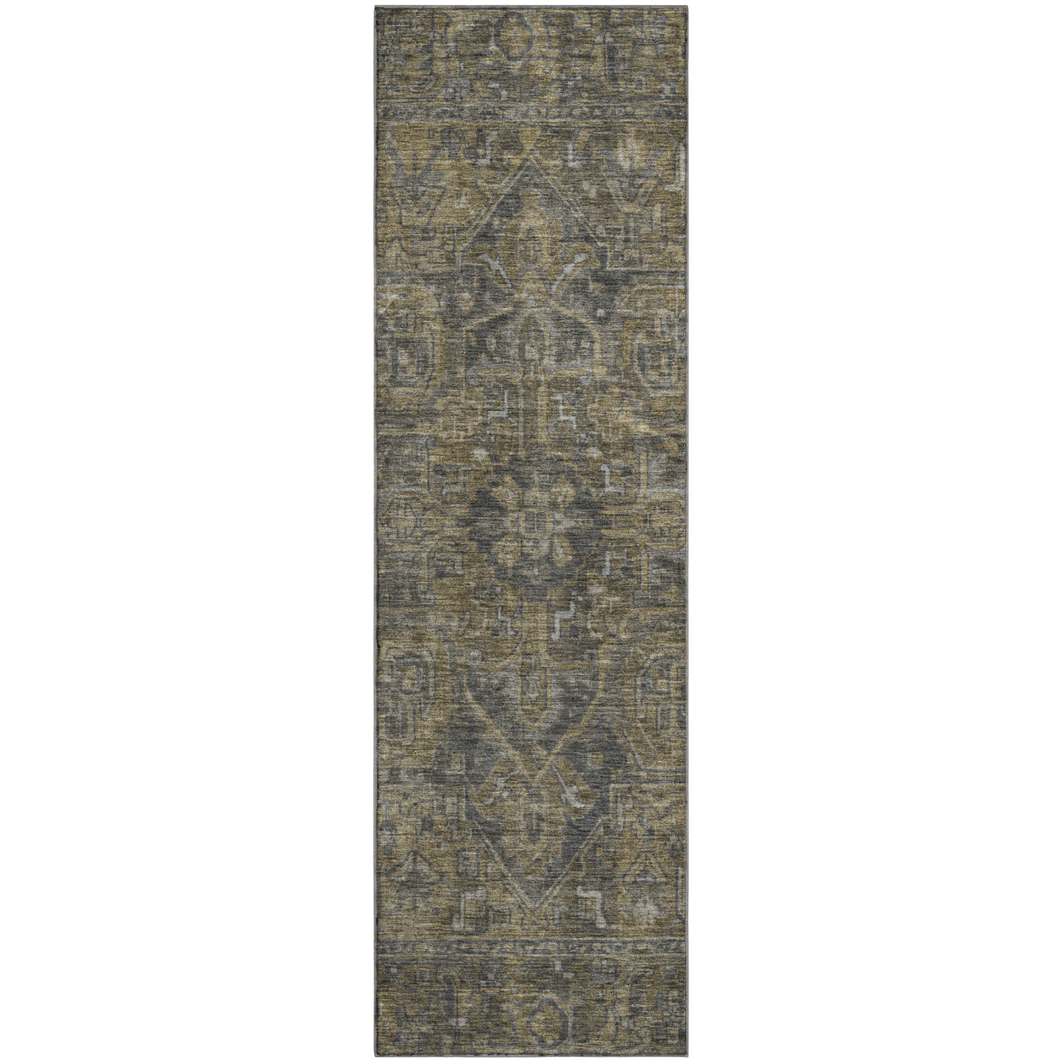 Reykjavik Machine Washable Traditional Chocolate Brown Rug 2'3" x 7'6" #shape_Runner