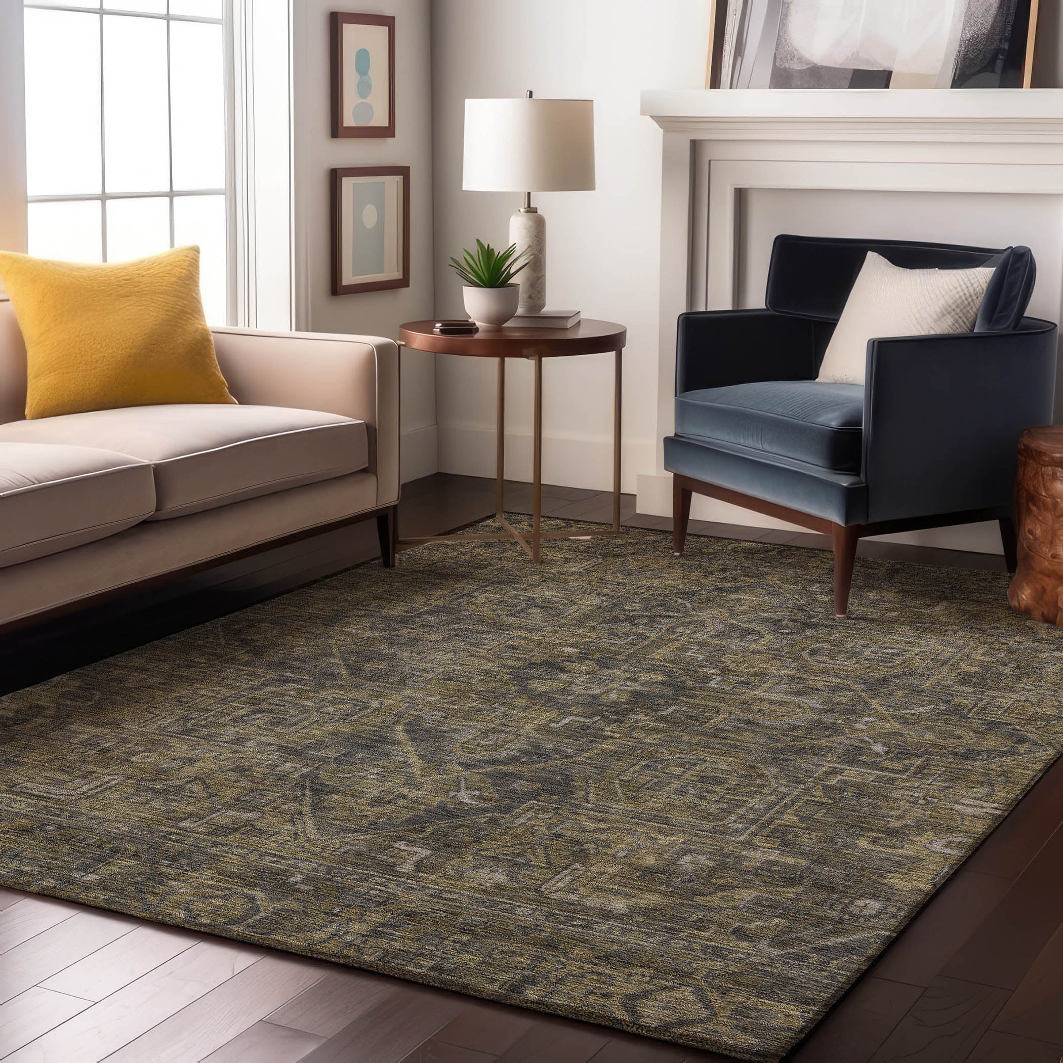 Reykjavik Machine Washable Traditional Chocolate Brown Rug 2'6" x 3'10" #shape_Rectangle