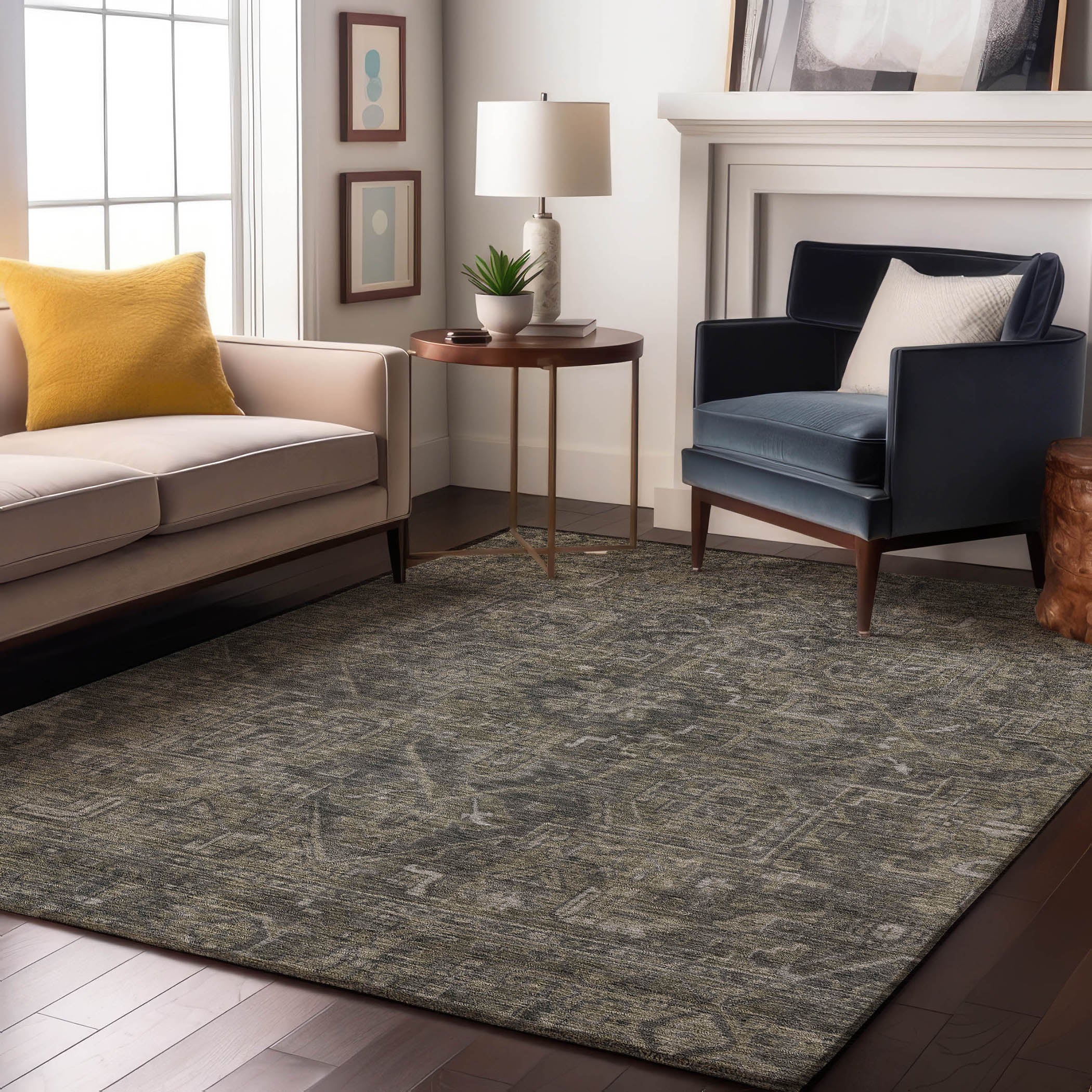 Reykjavik Machine Washable Traditional Mocha Brown Rug 2'6" x 3'10" #shape_Rectangle
