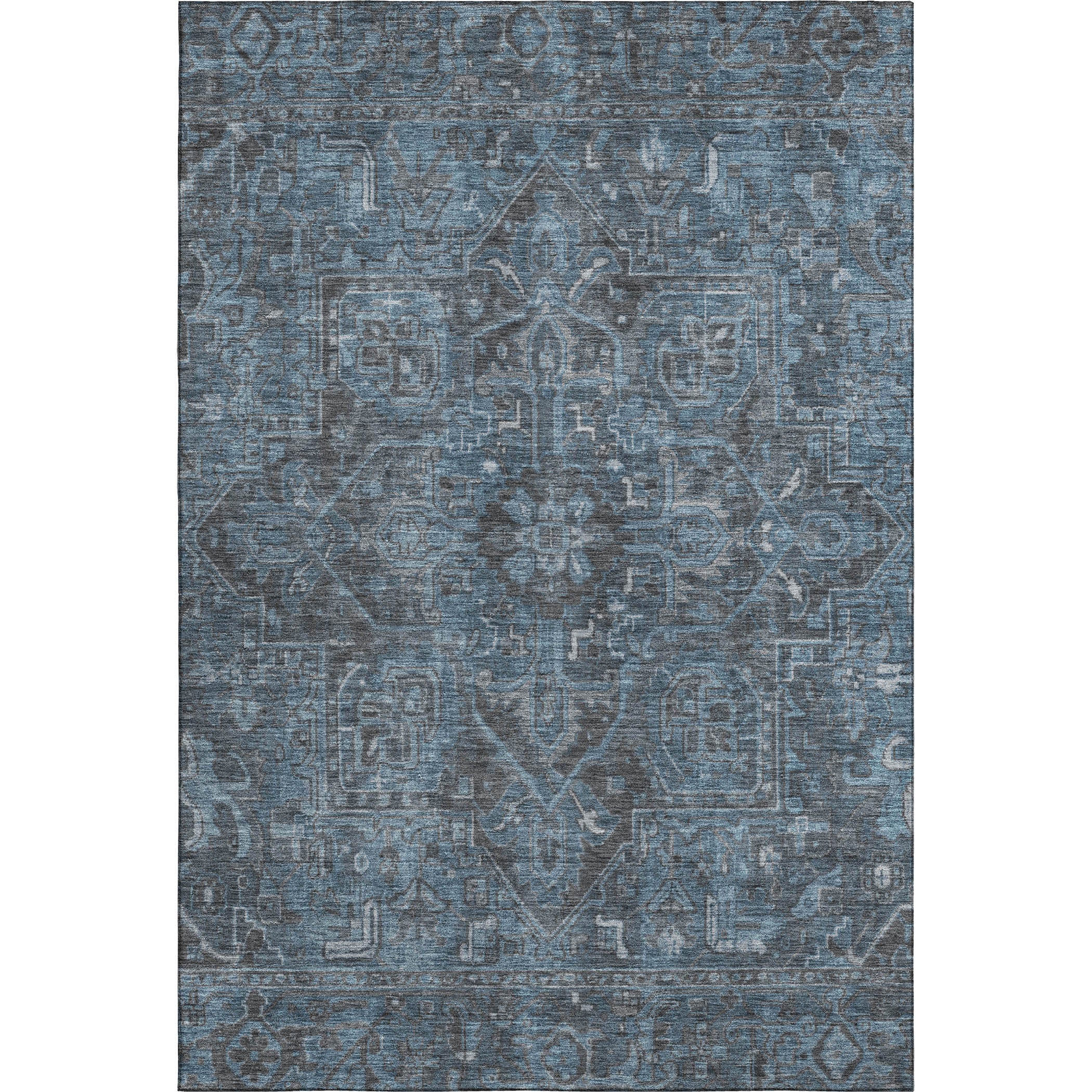 Reykjavik Machine Washable Traditional Navy Blue Rug 2'6" x 3'10" #shape_Rectangle