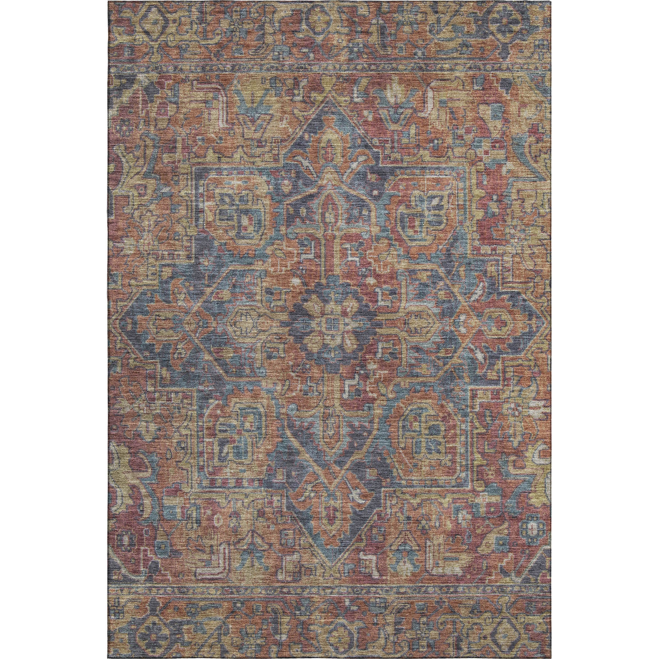 Reykjavik Machine Washable Traditional Red Rug 2'6" x 3'10" #shape_Rectangle