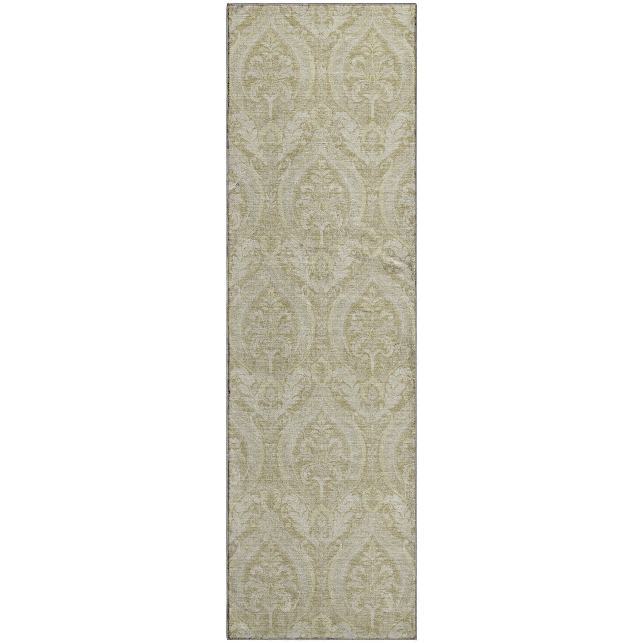 Oaxaca Machine Washable Transitional Beige Brown Rug 2'3" x 7'6" #shape_Runner