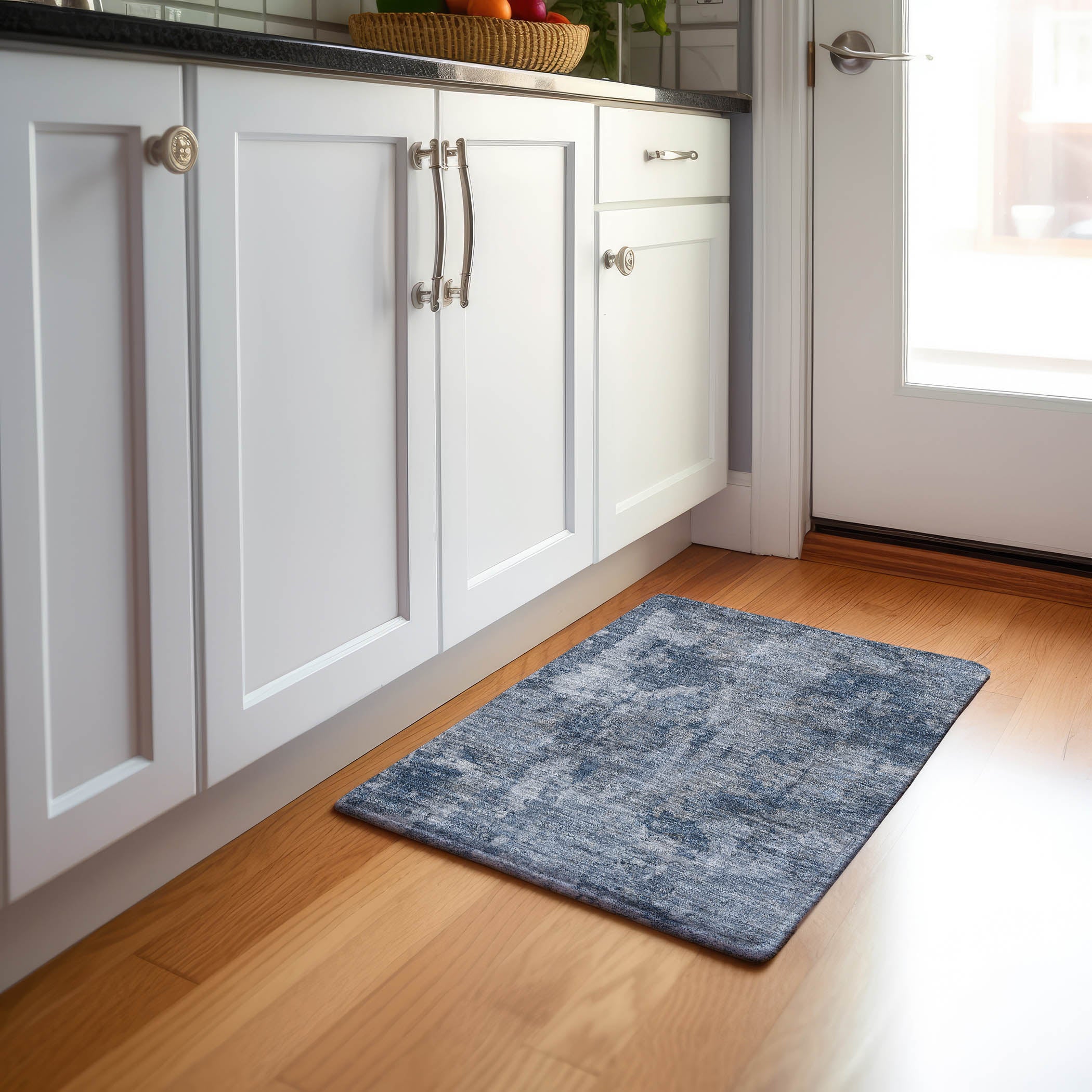 Hoi An Machine Washable Transitional Blue Rug 1'8" x 2'6" #shape_Rectangle