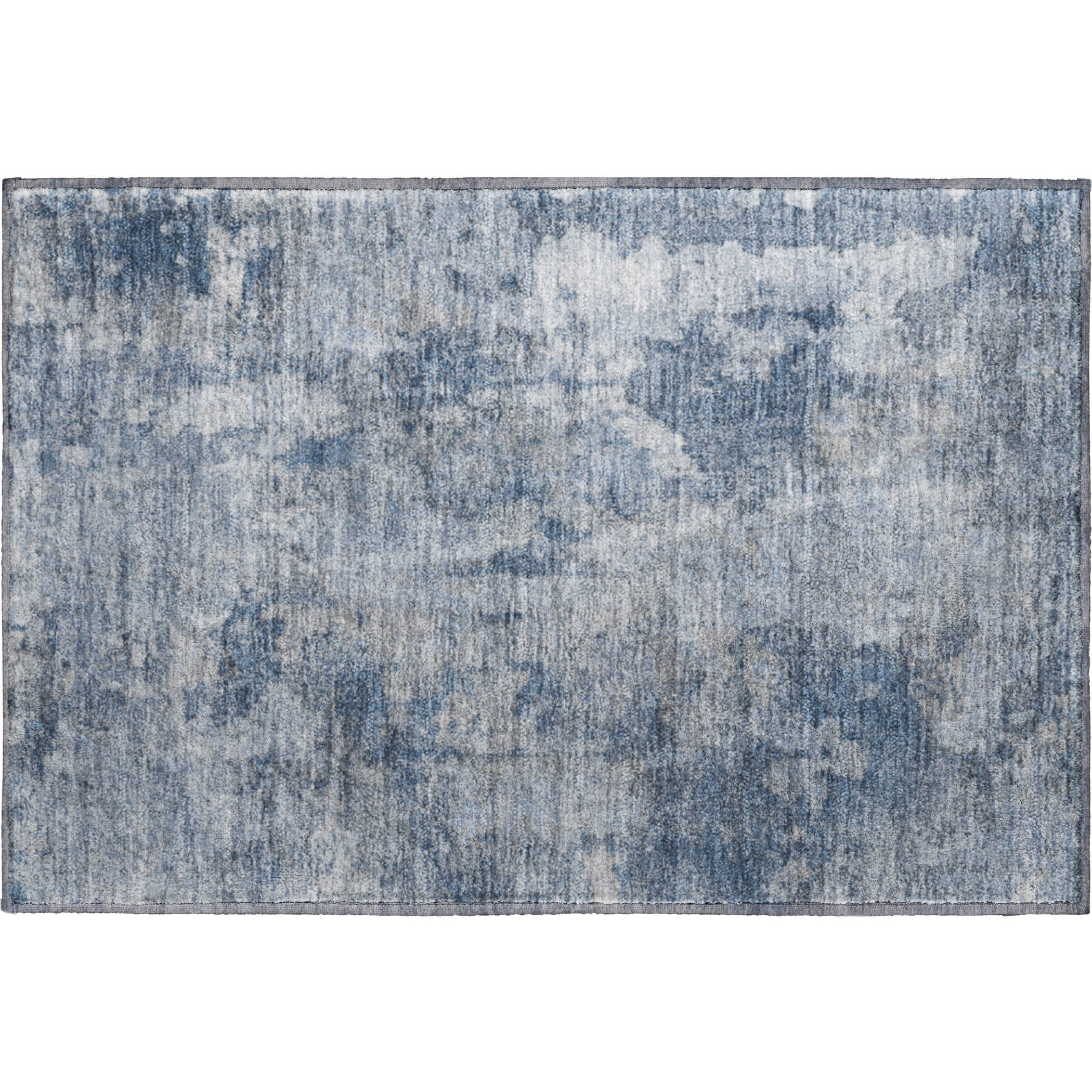 Hoi An Machine Washable Transitional Blue Rug 1'8" x 2'6" #shape_Rectangle