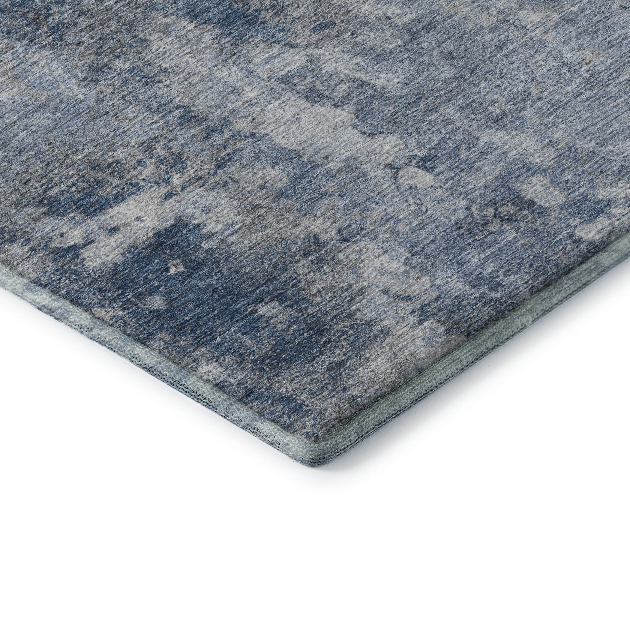 Hoi An Machine Washable Transitional Blue Rug 1'8" x 2'6" #shape_Rectangle