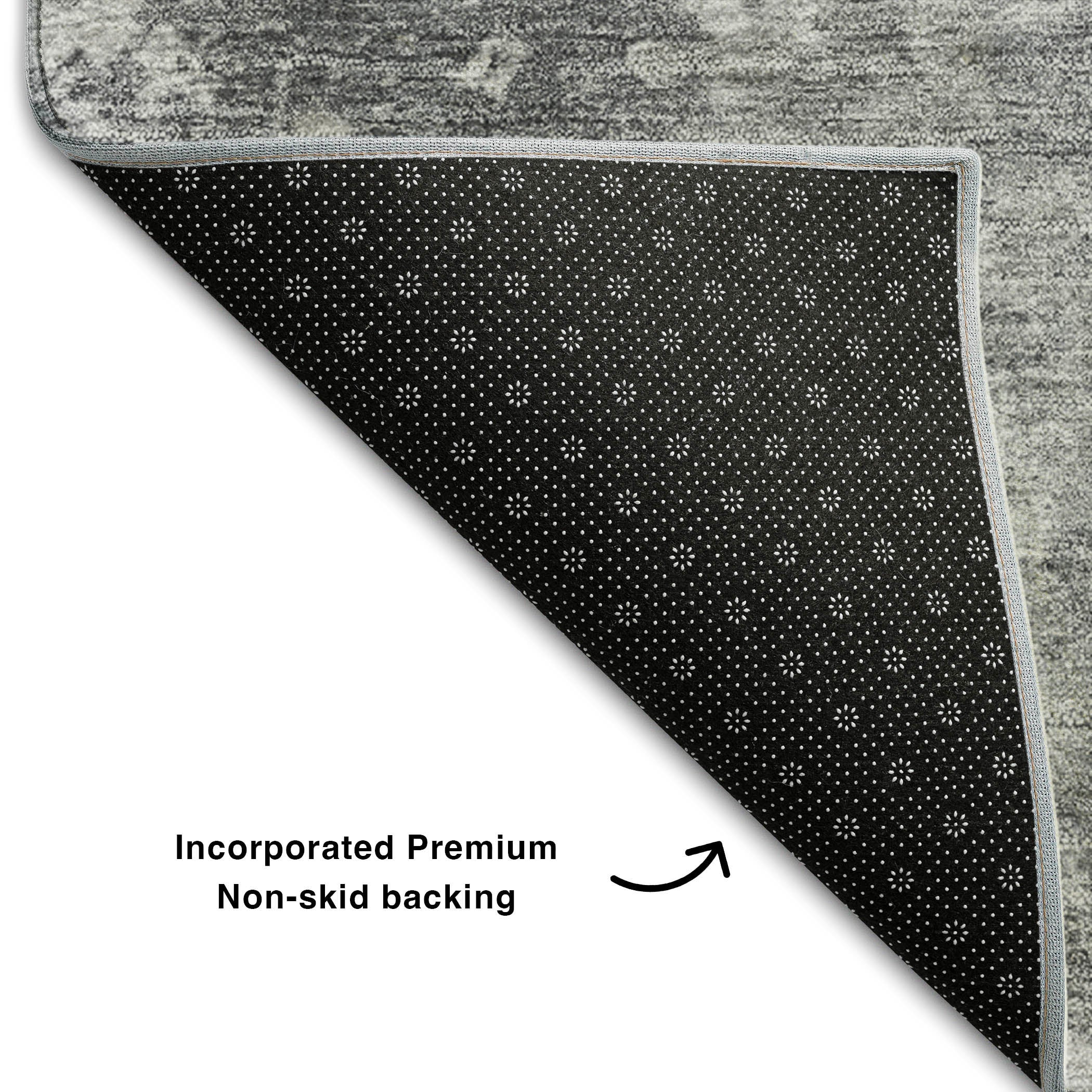 Hoi An Machine Washable Transitional Gray Rug 1'8" x 2'6" #shape_Rectangle