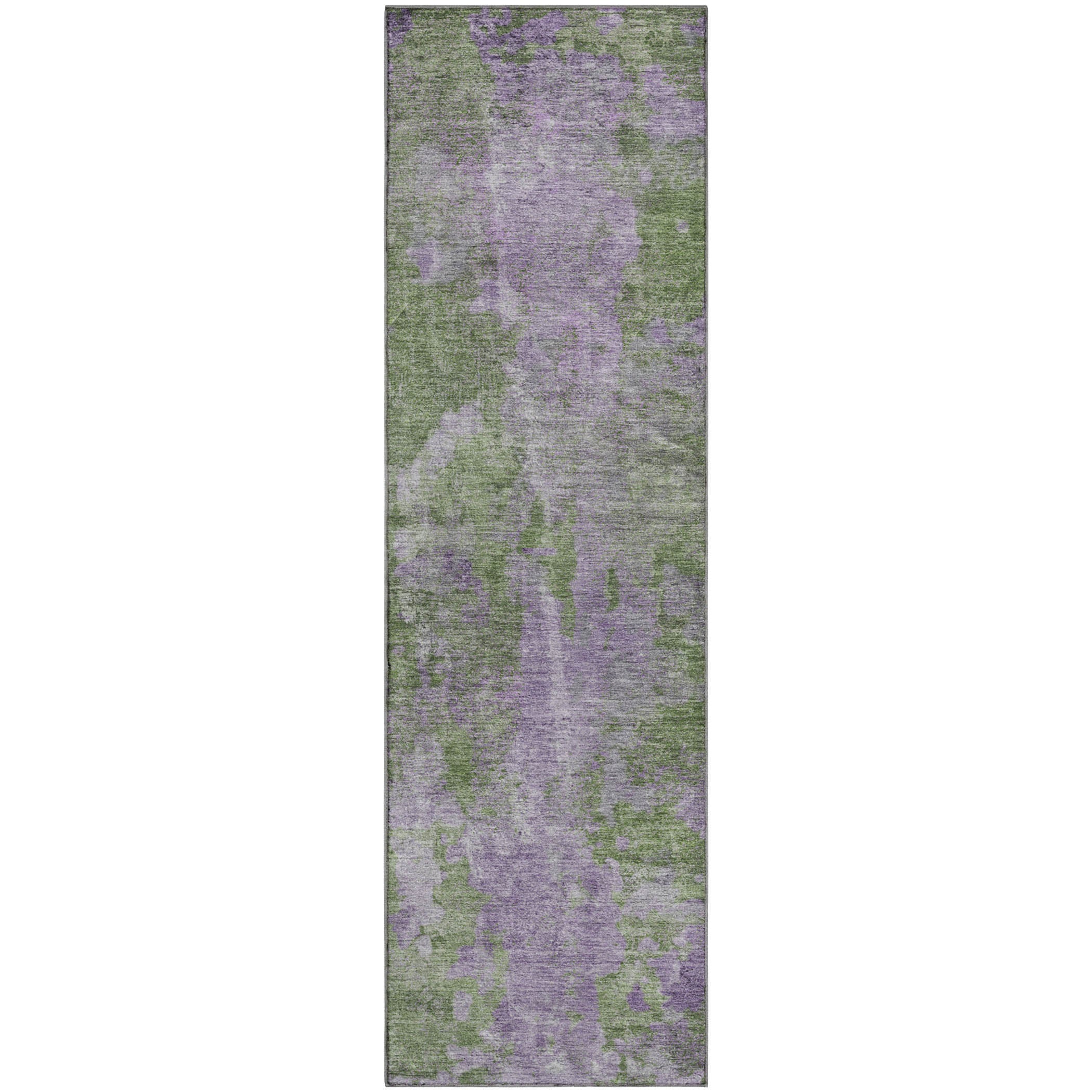 Hoi An Machine Washable Transitional Green Rug 2'3" x 7'6" #shape_Runner