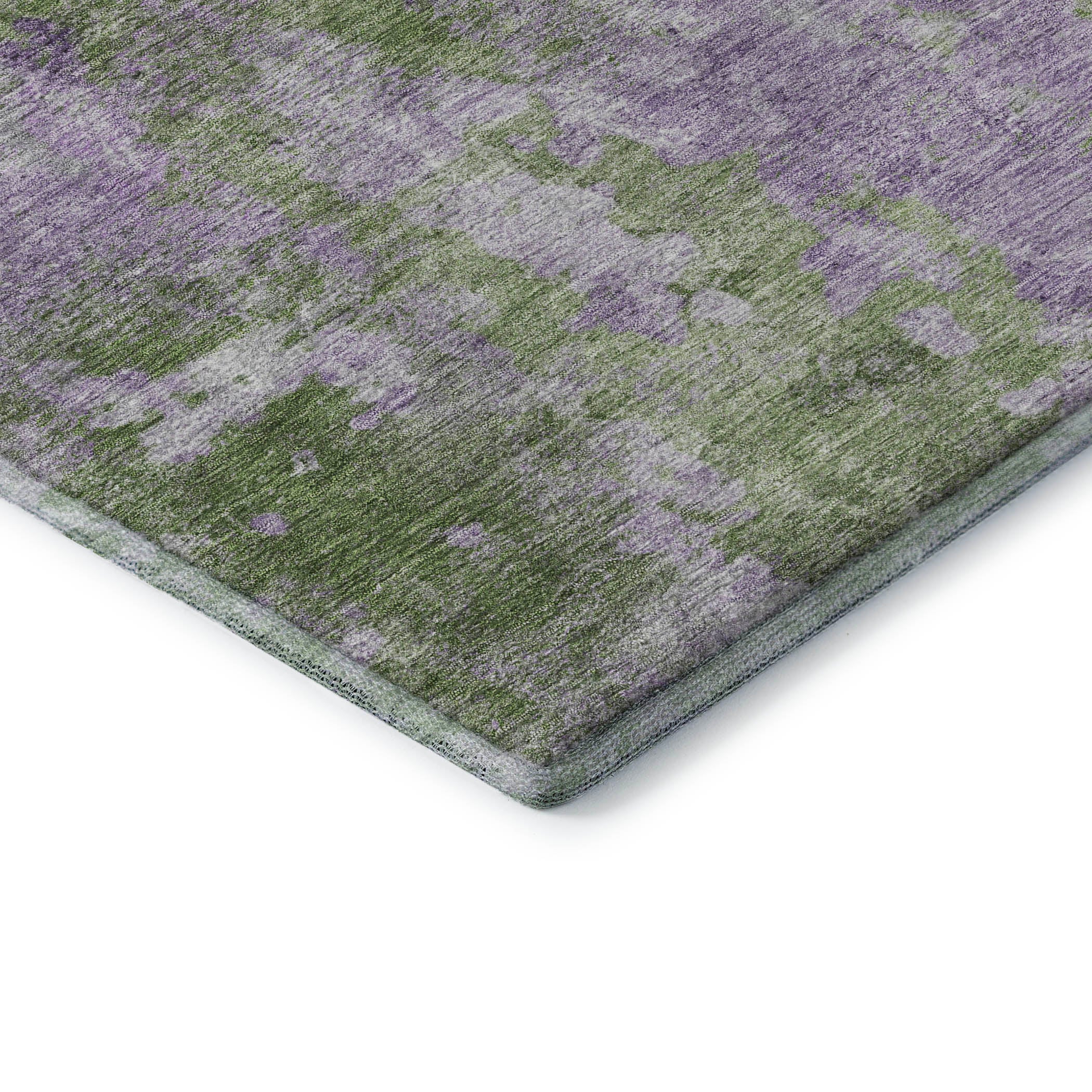 Hoi An Machine Washable Transitional Green Rug 1'8" x 2'6" #shape_Rectangle
