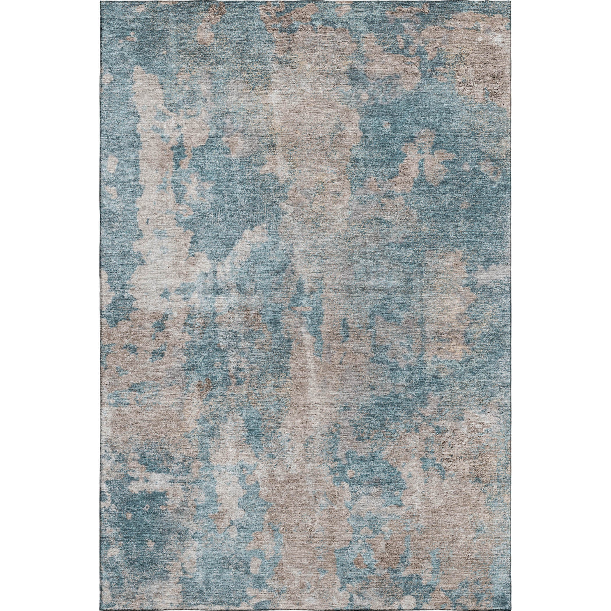 Hoi An Machine Washable Transitional Teal Rug 2'6" x 3'10" #shape_Rectangle