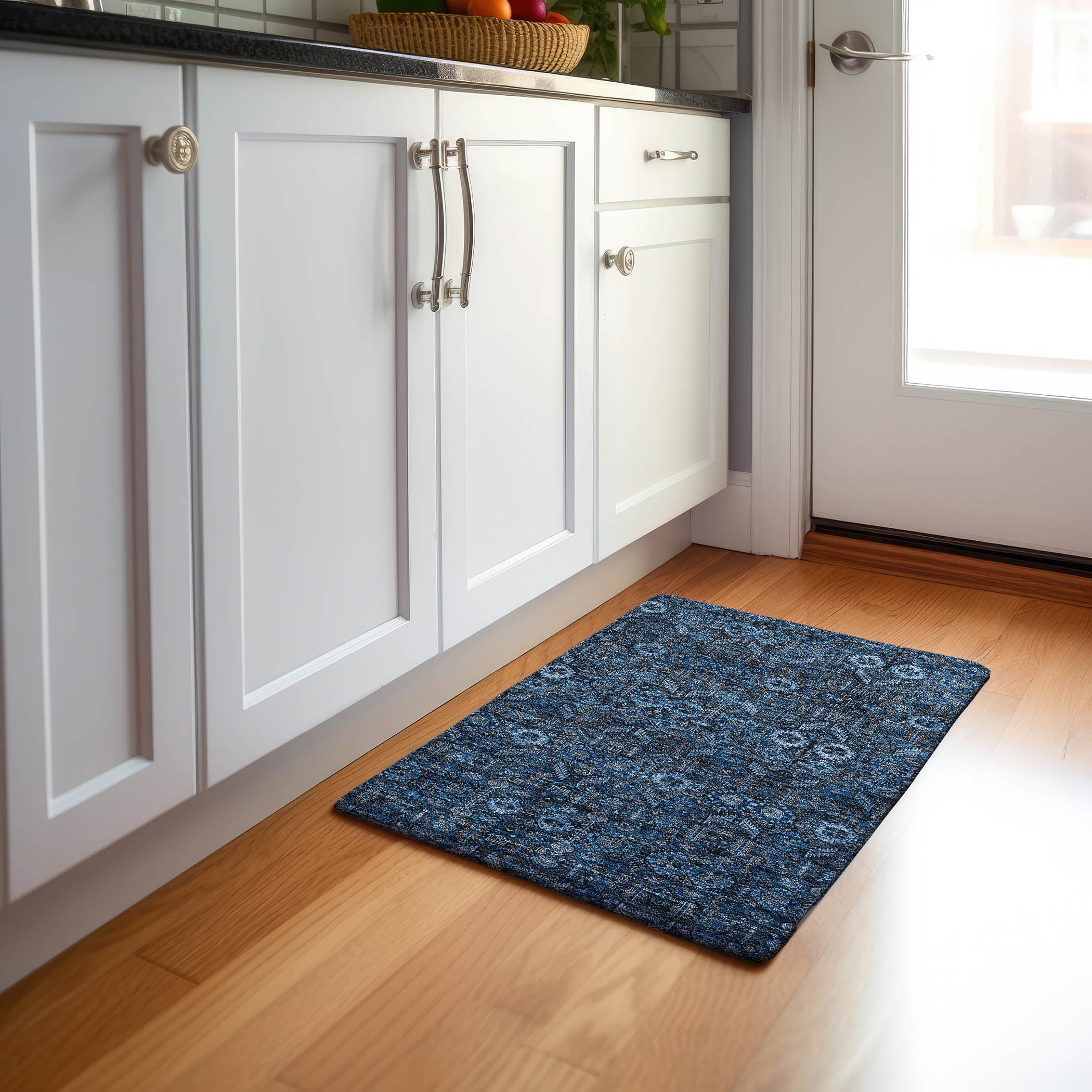 Lucerne Machine Washable Transitional Blue Rug 1'8" x 2'6" #shape_Rectangle