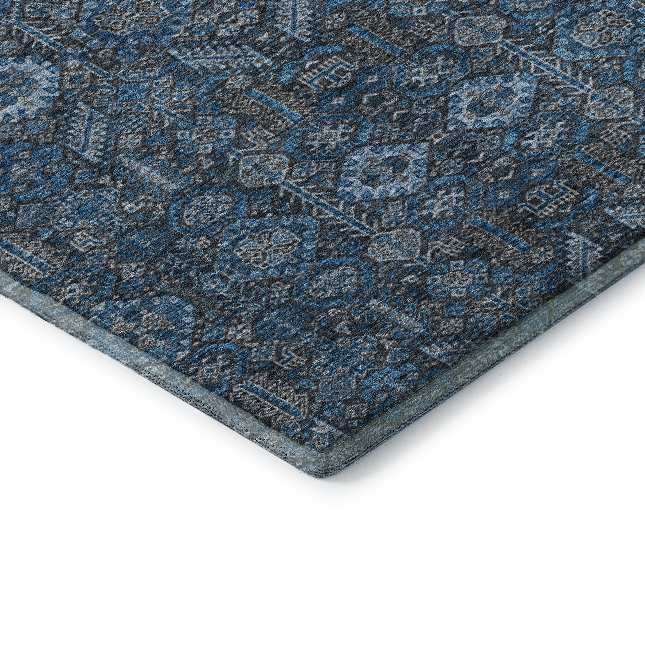Lucerne Machine Washable Transitional Blue Rug 1'8" x 2'6" #shape_Rectangle
