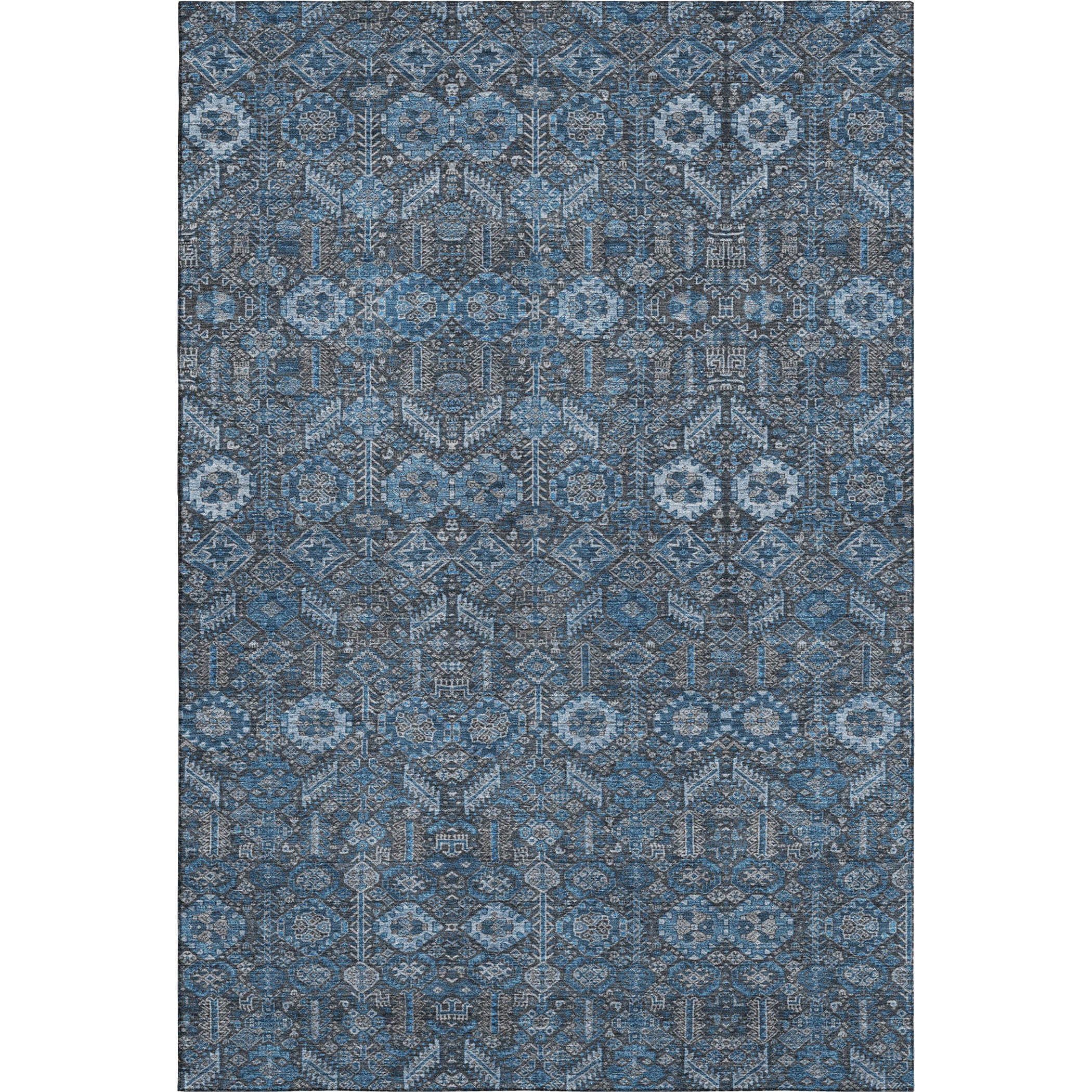 Lucerne Machine Washable Transitional Blue Rug 2'6" x 3'10" #shape_Rectangle