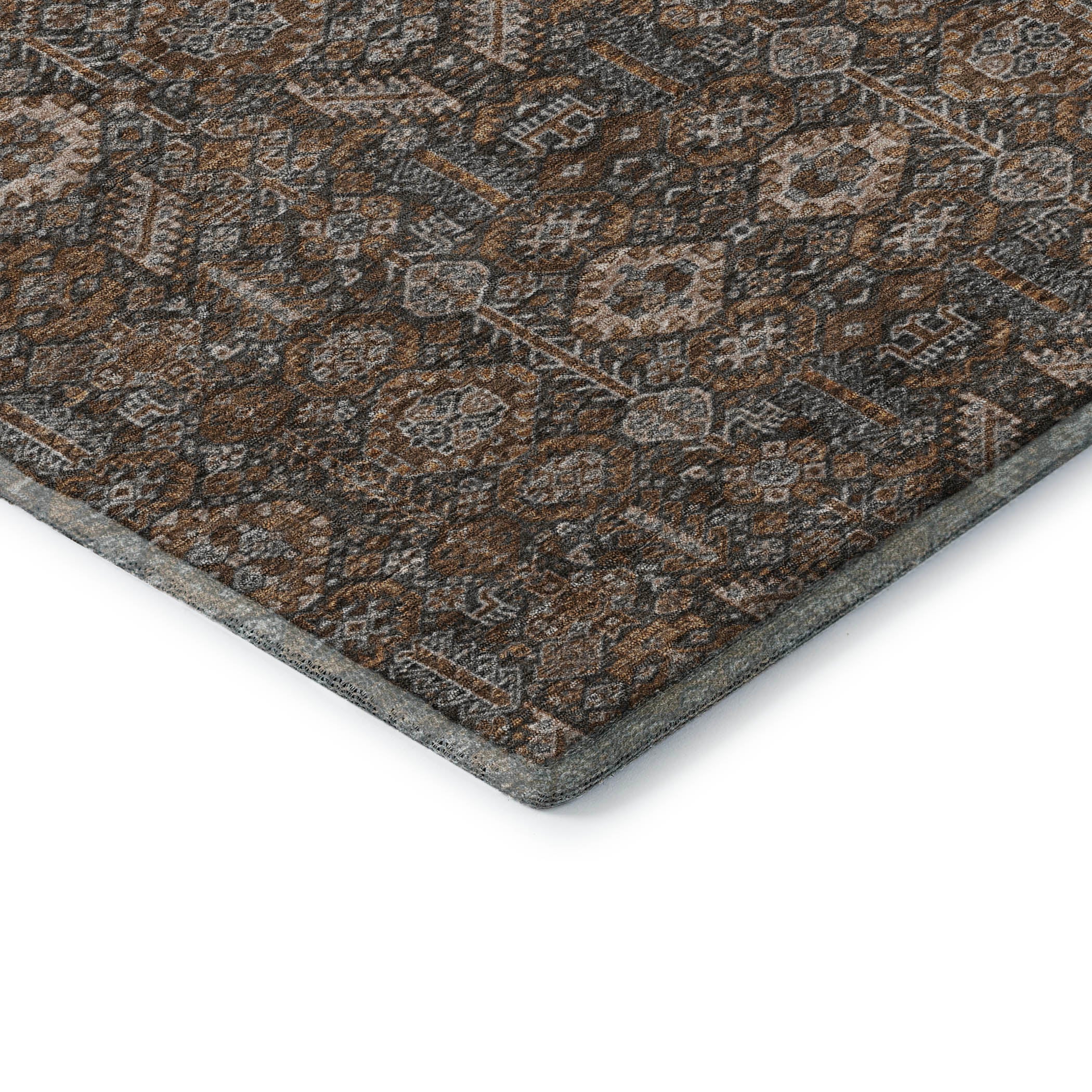 Lucerne Machine Washable Transitional Chocolate Brown Rug 1'8" x 2'6" #shape_Rectangle