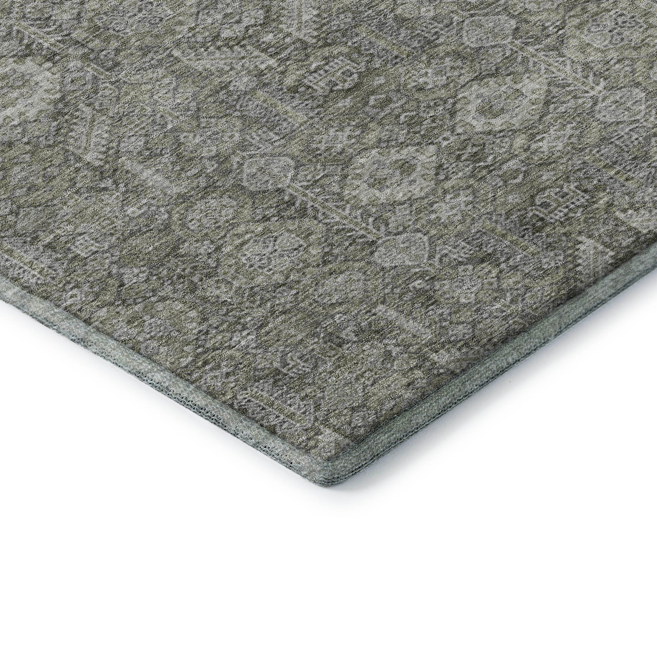 Lucerne Machine Washable Transitional Gray Rug 1'8" x 2'6" #shape_Rectangle