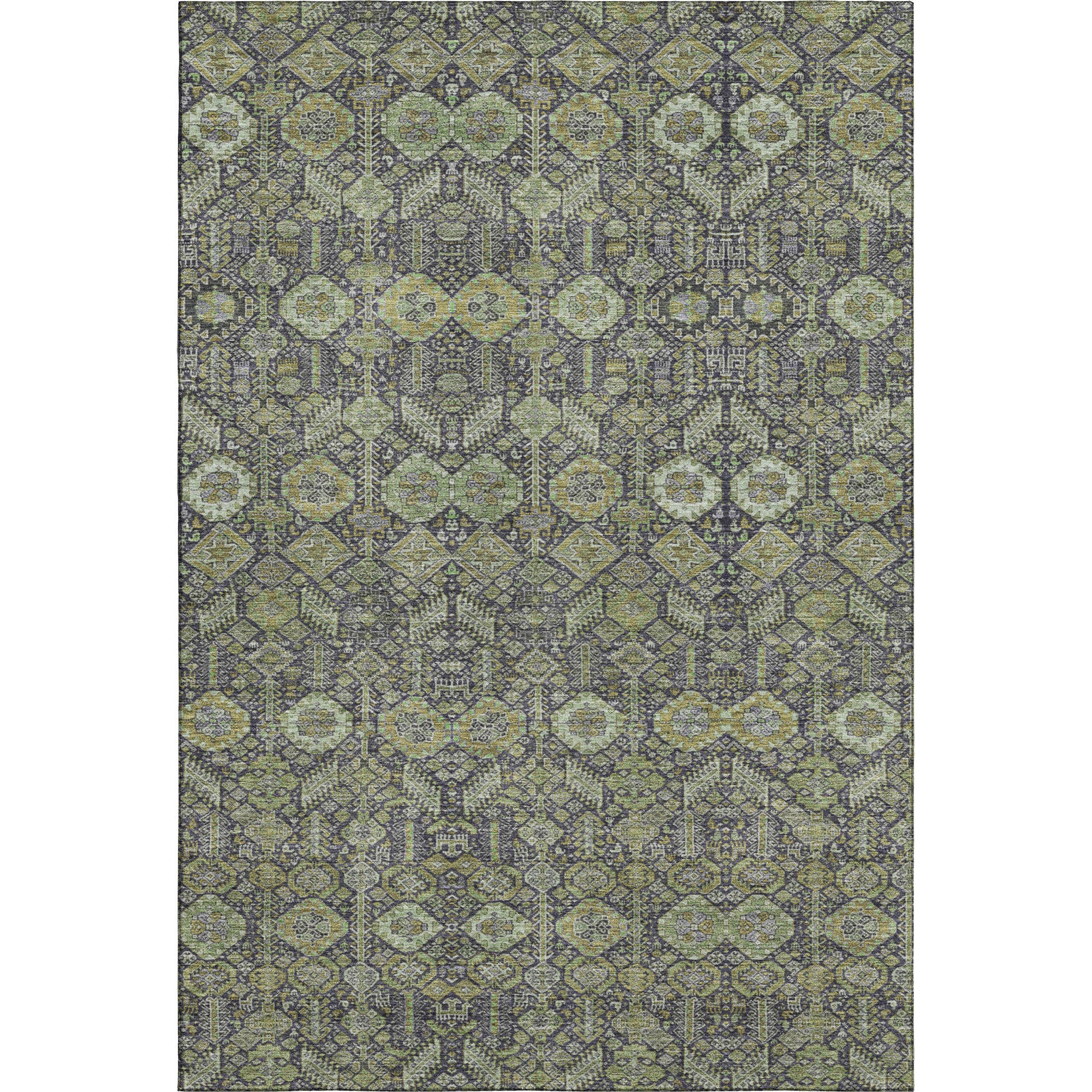 Lucerne Machine Washable Transitional Green Rug 2'6" x 3'10" #shape_Rectangle
