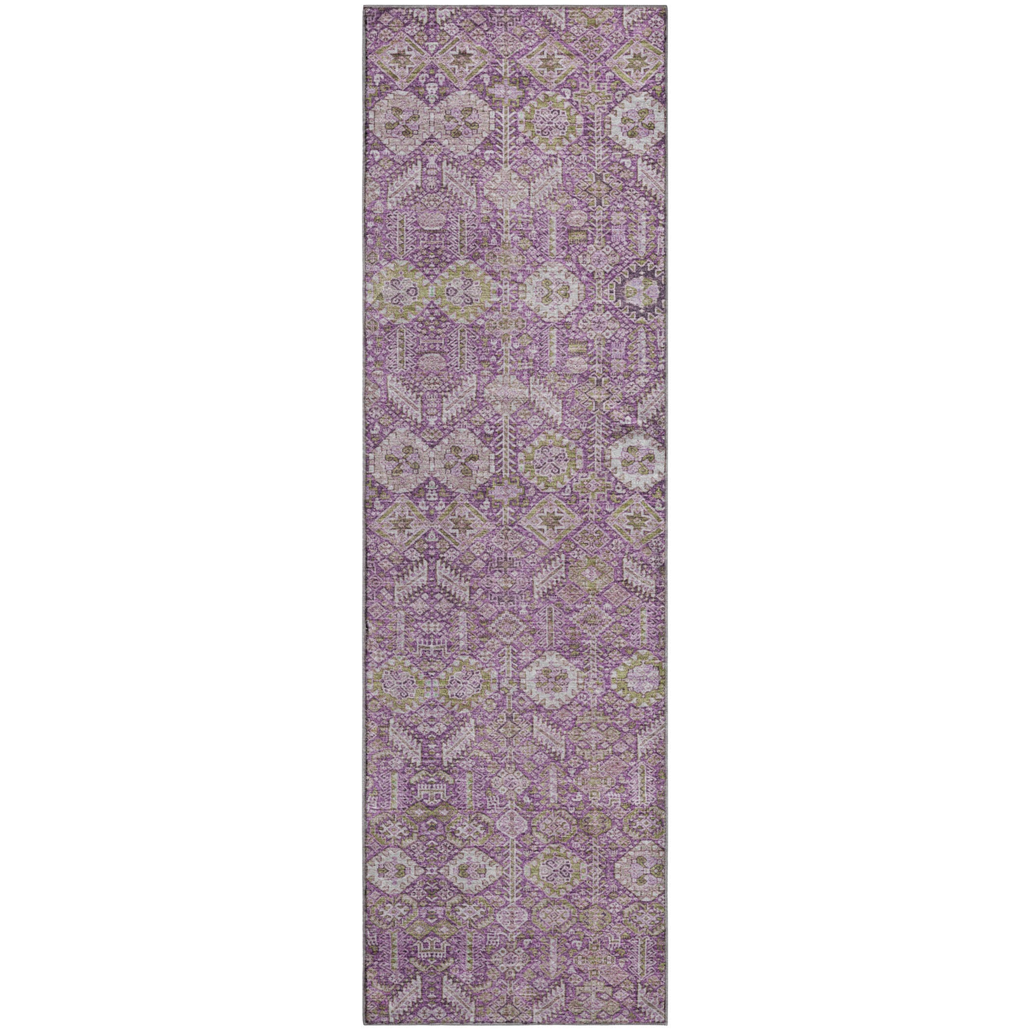 Lucerne Machine Washable Transitional Lavender Purple Rug 2'3" x 7'6" #shape_Runner