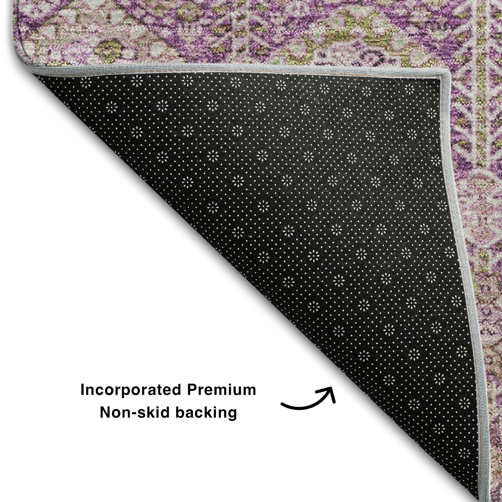 Lucerne Machine Washable Transitional Lavender Purple Rug 1'8" x 2'6" #shape_Rectangle