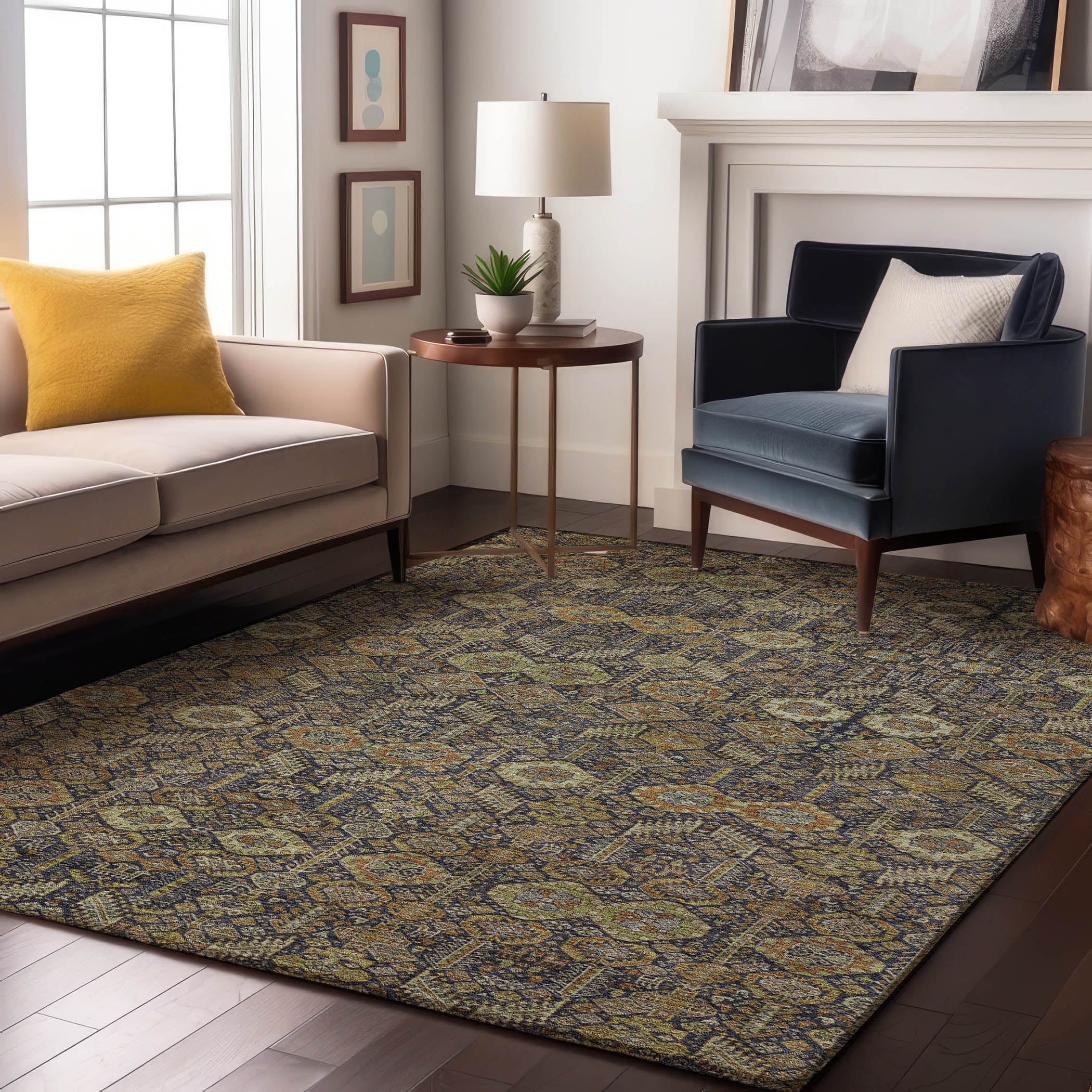 Lucerne Machine Washable Transitional Paprika Orange Rug 2'6" x 3'10" #shape_Rectangle