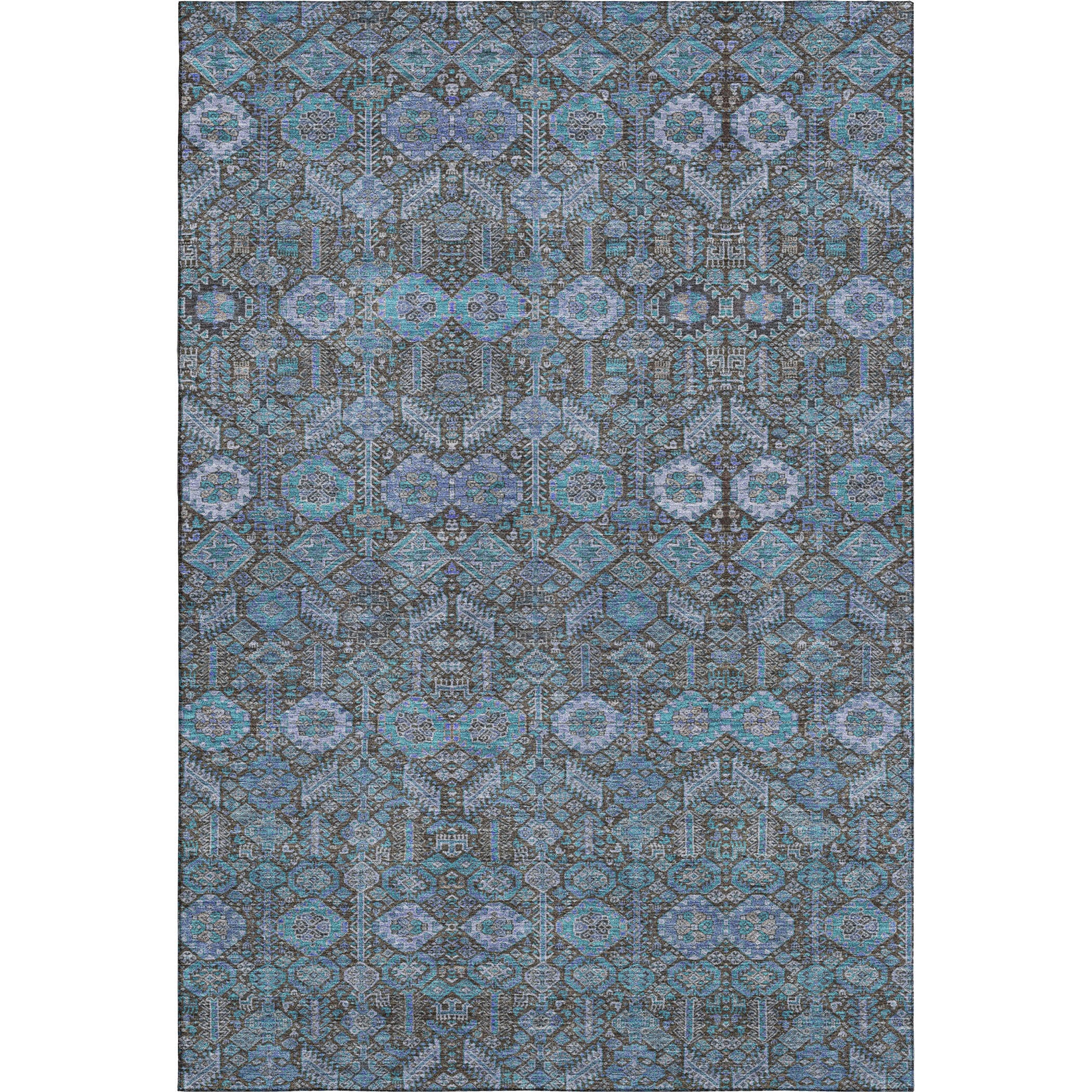 Lucerne Machine Washable Transitional Teal Rug 2'6" x 3'10" #shape_Rectangle