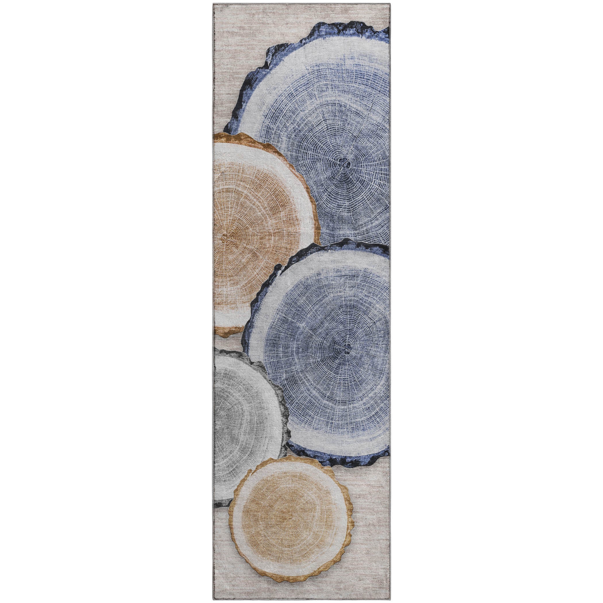 Dublin Machine Washable Transitional Beige Brown Rug 2'3" x 7'6" #shape_Runner