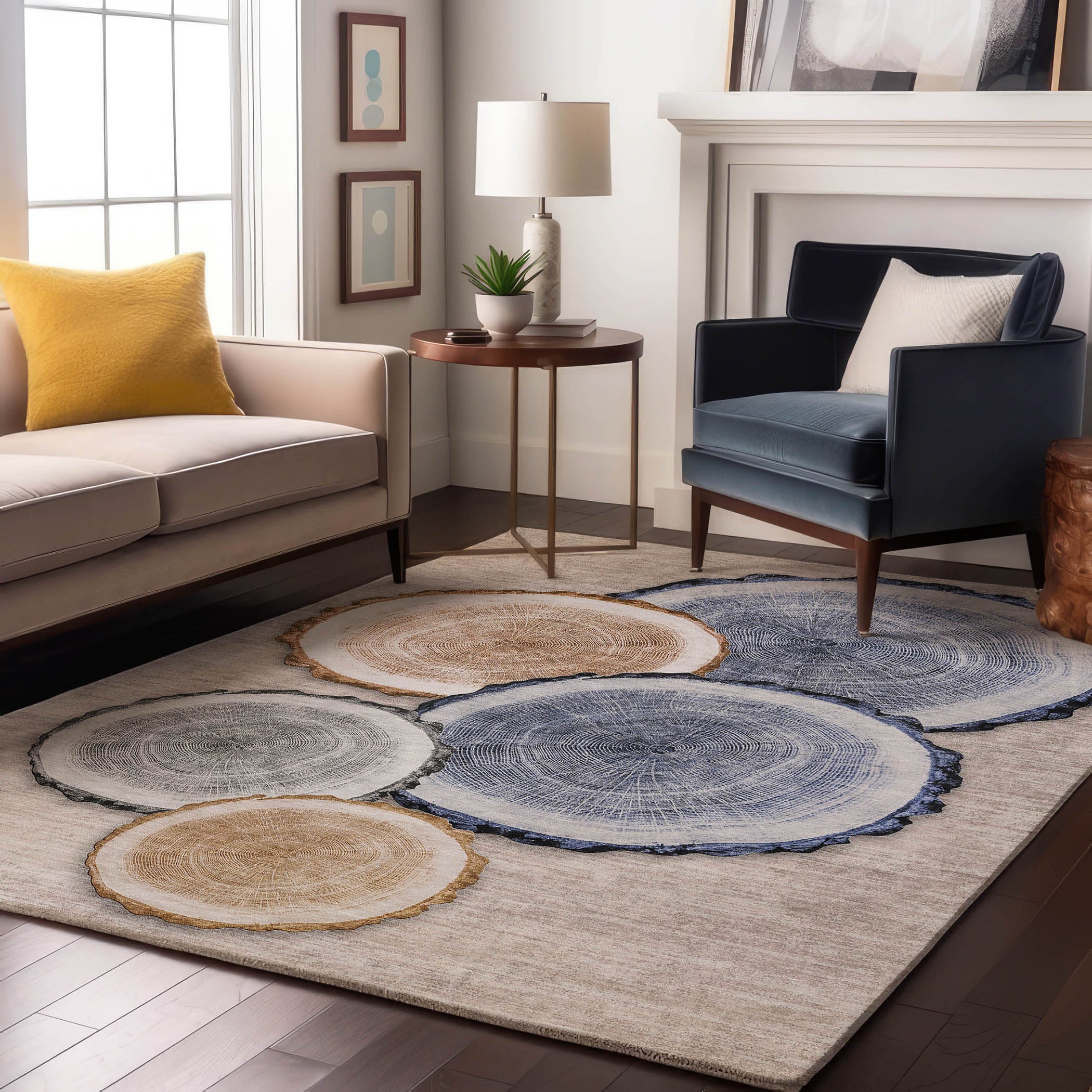 Dublin Machine Washable Transitional Beige Brown Rug 2'6" x 3'10" #shape_Rectangle