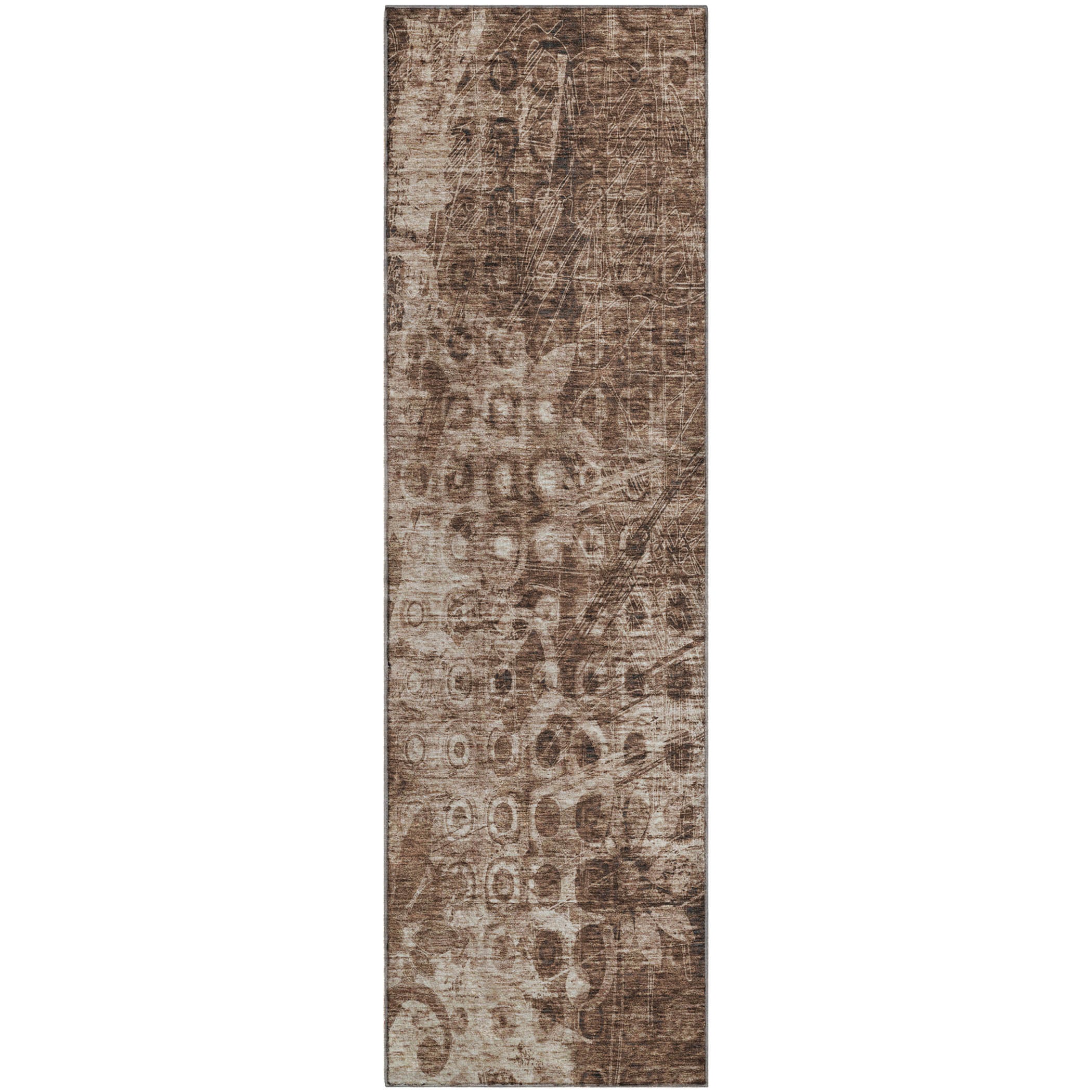 Luang Prabang Machine Washable Transitional Chocolate Brown Rug 2'3" x 7'6" #shape_Runner