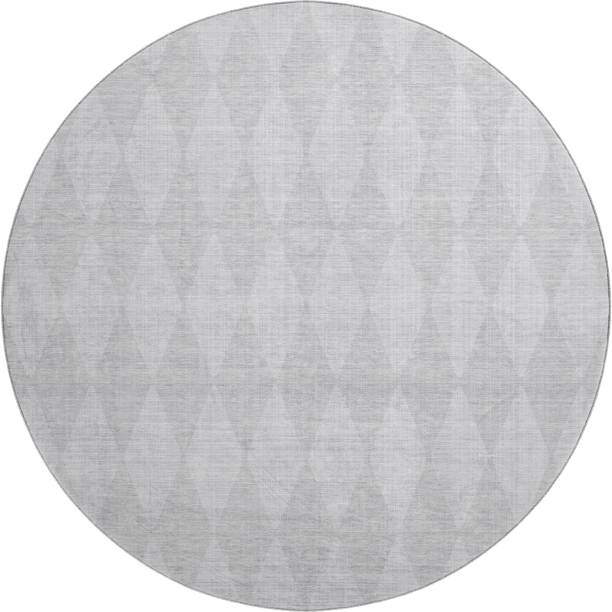 Vienna Machine Washable Transitional Pewter Gray Rug 8' x 8' #shape_Round